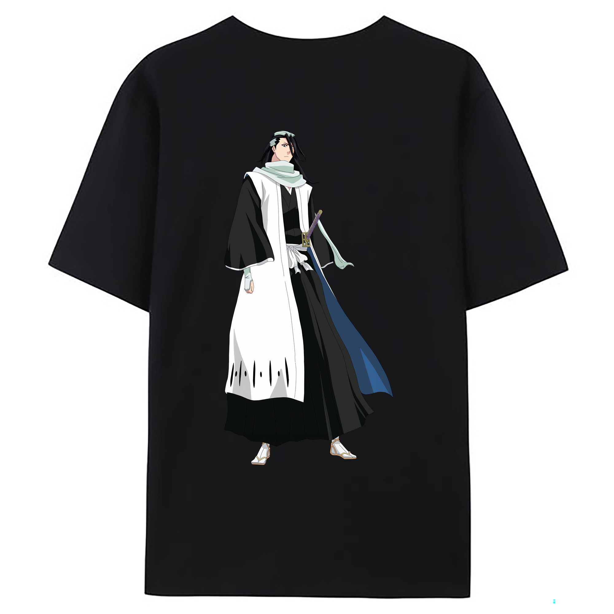 （画像用） ブリーチ くちき びゃくや BLEACH Kuchiki Byakuya 綿100％ メンズ半袖Tシャツ（バックプリント） 通気性