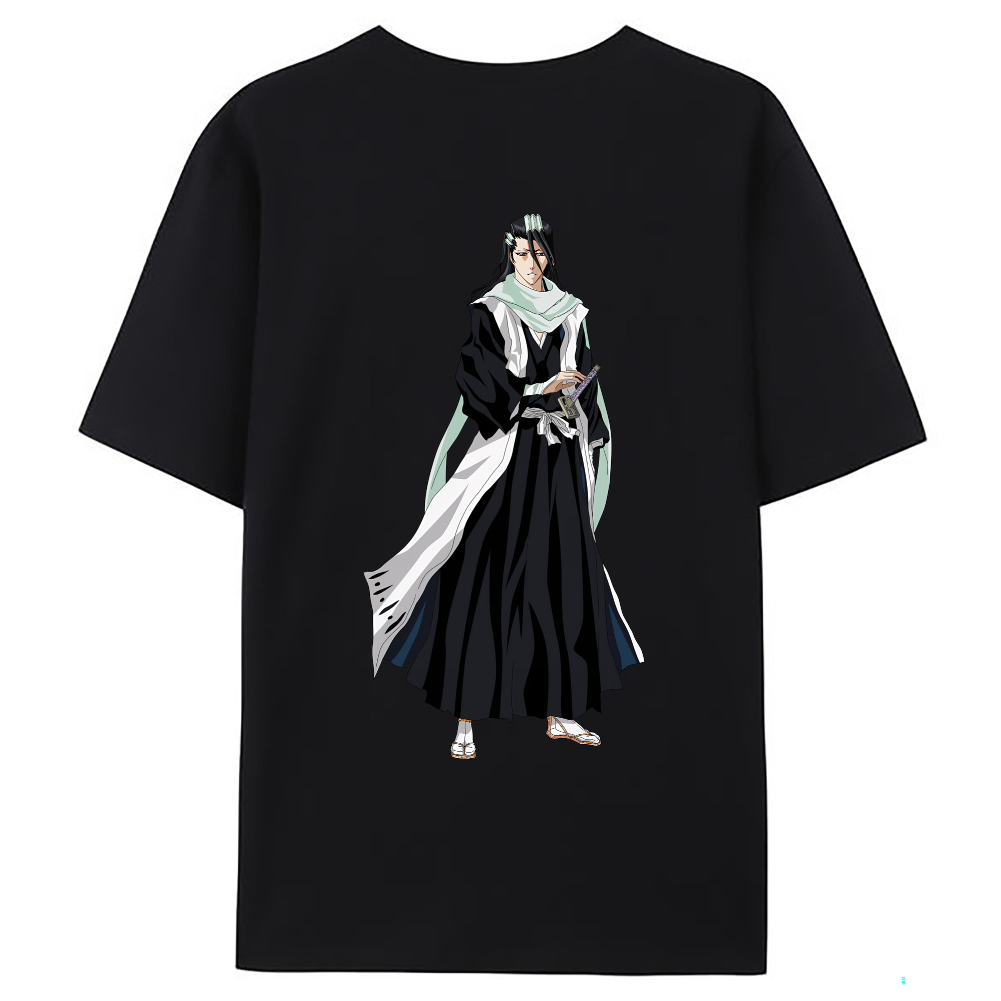 （画像用） ブリーチ くちき びゃくや BLEACH Kuchiki Byakuya 綿100％ メンズ半袖Tシャツ（バックプリント） 通気性