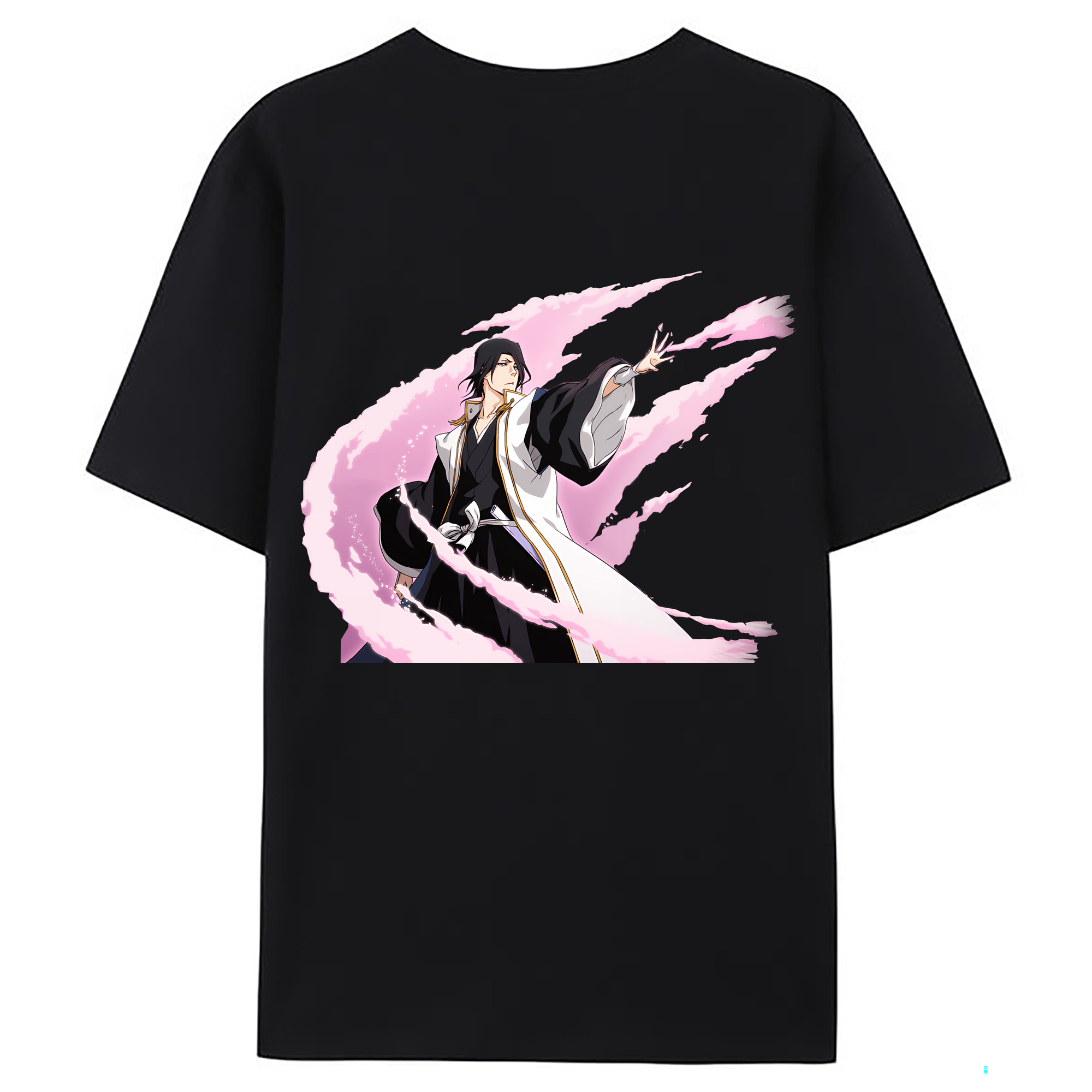 （画像用） ブリーチ くちき びゃくや BLEACH Kuchiki Byakuya 綿100％ メンズ半袖Tシャツ（バックプリント） 通気性