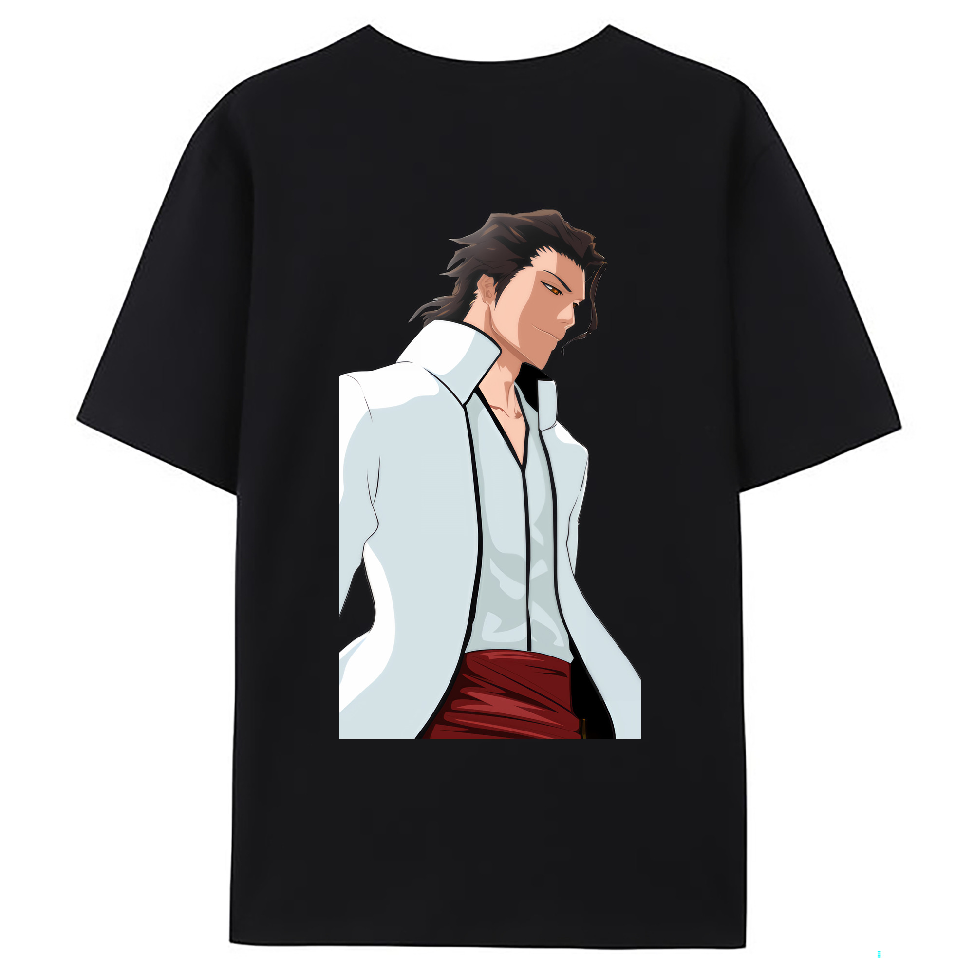 （画像用） ブリーチ 藍染 惣右介（あいぜん そうすけ） BLEACH Aizen Sousuke 綿100％ メンズ半袖Tシャツ（バックプリント） 通気性