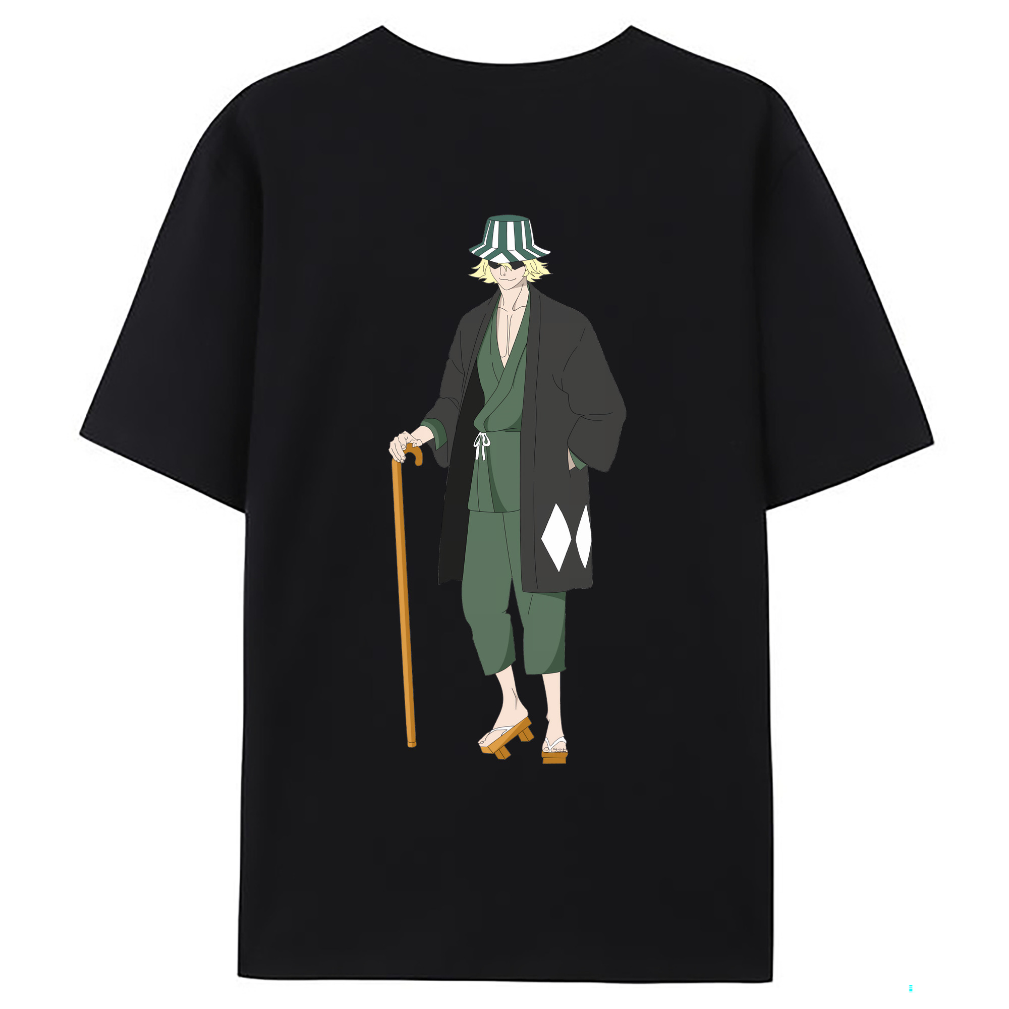 （画像用） "ブリーチ 浦原 喜助（うらはら きすけ） BLEACH Urahara Kisuke " 綿100％ メンズ半袖Tシャツ（バックプリント） 通気性
