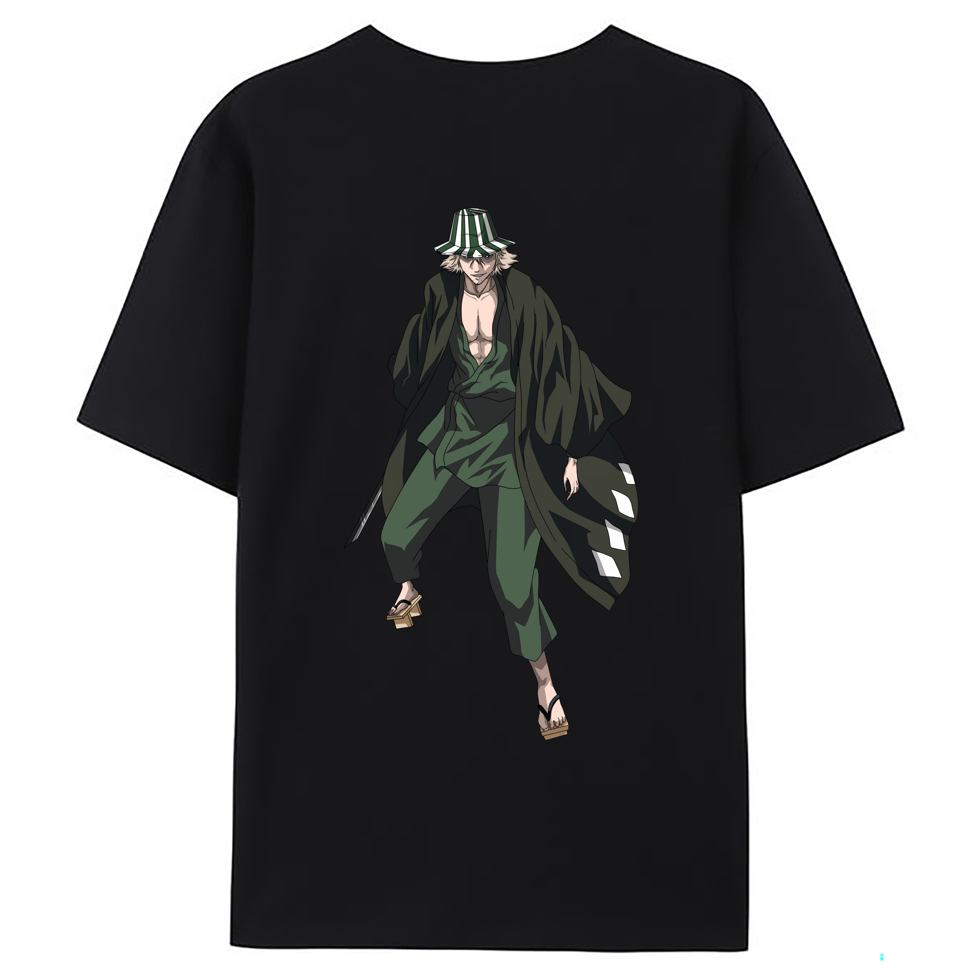 （画像用） "ブリーチ 浦原 喜助（うらはら きすけ） BLEACH Urahara Kisuke " 綿100％ メンズ半袖Tシャツ（バックプリント） 通気性