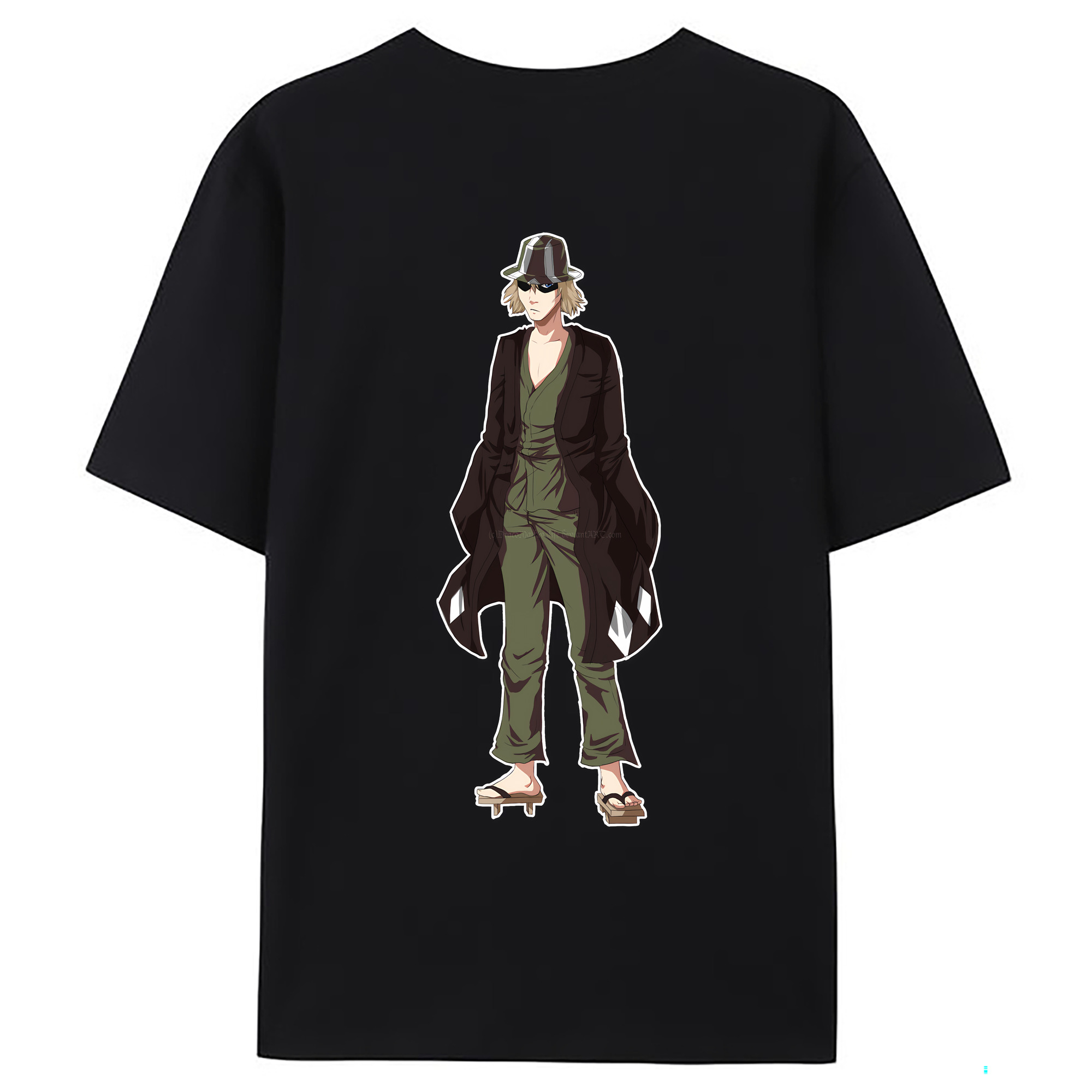 （画像用） "ブリーチ 浦原 喜助（うらはら きすけ） BLEACH Urahara Kisuke " 綿100％ メンズ半袖Tシャツ（バックプリント） 通気性
