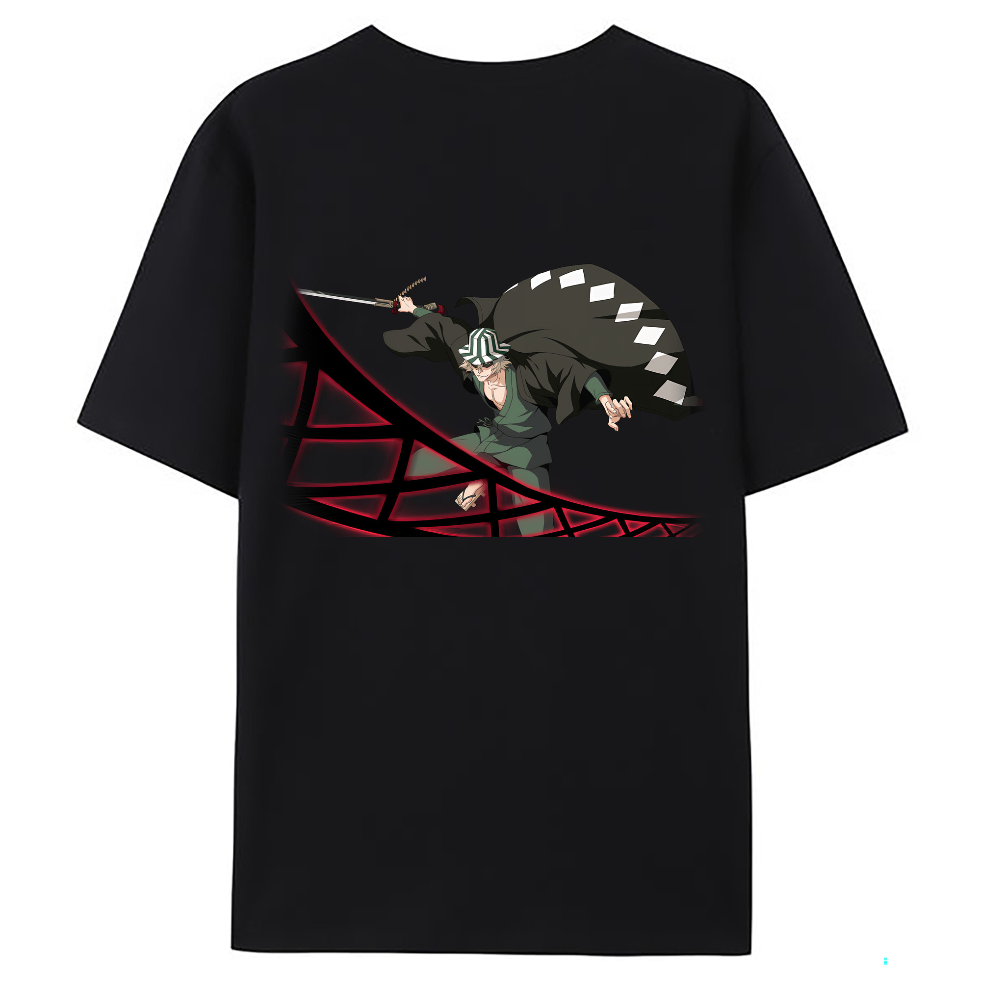 （画像用） "ブリーチ 浦原 喜助（うらはら きすけ） BLEACH Urahara Kisuke " 綿100％ メンズ半袖Tシャツ（バックプリント） 通気性