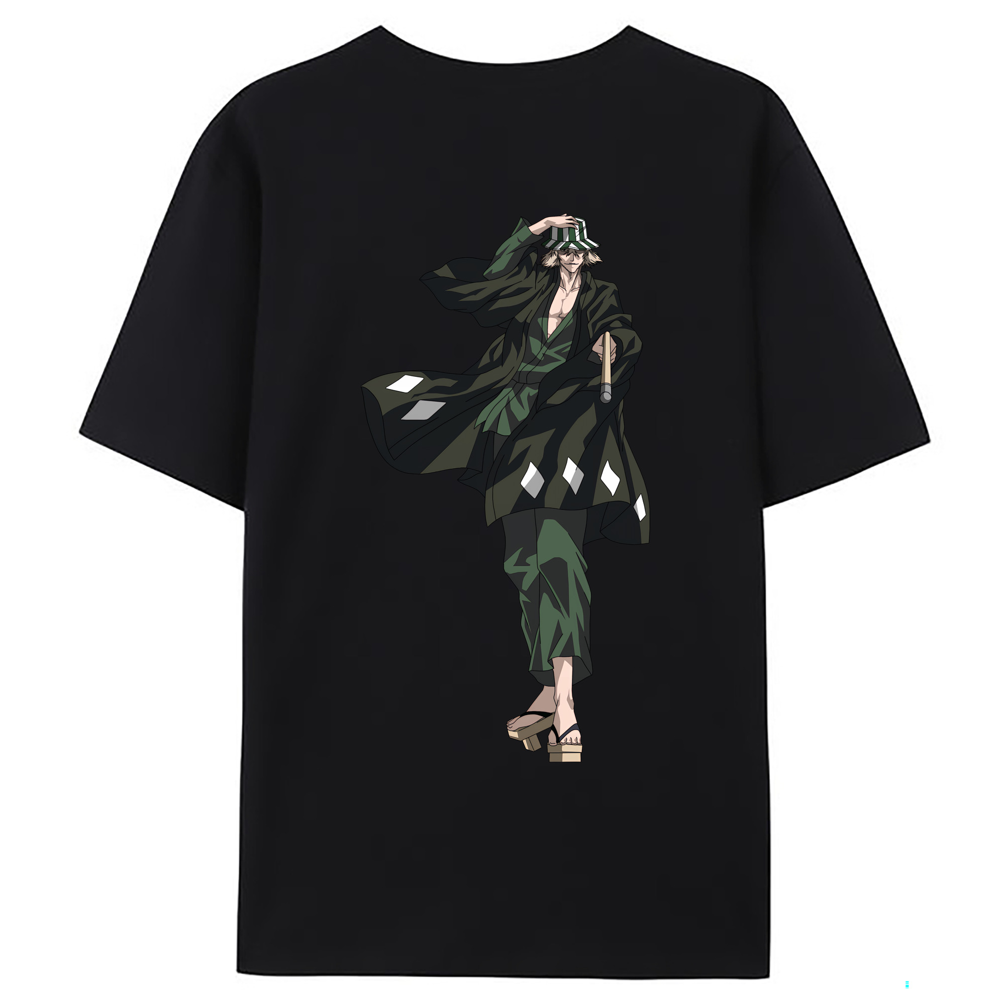（画像用） "ブリーチ 浦原 喜助（うらはら きすけ） BLEACH Urahara Kisuke " 綿100％ メンズ半袖Tシャツ（バックプリント） 通気性
