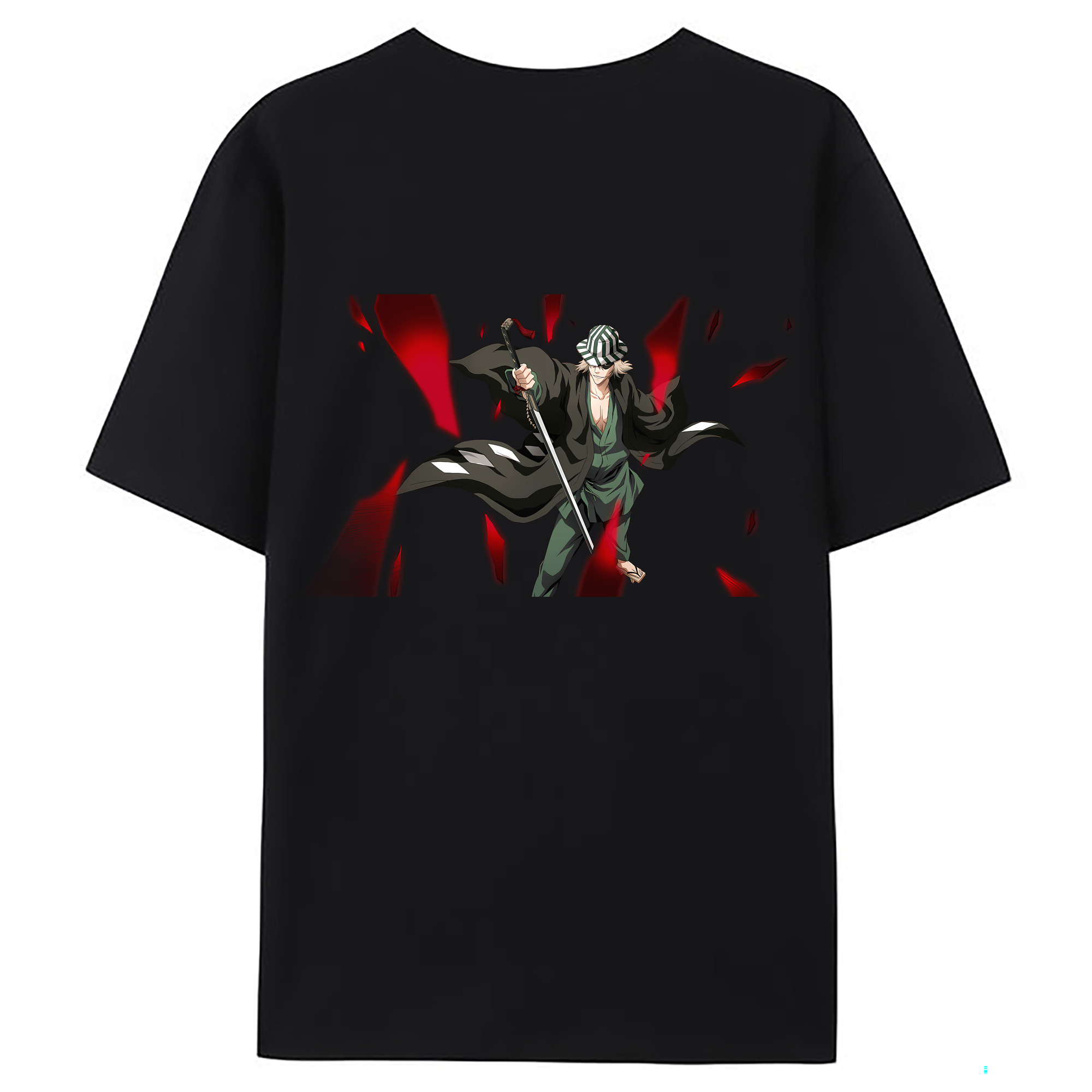 （画像用） "ブリーチ 浦原 喜助（うらはら きすけ） BLEACH Urahara Kisuke " 綿100％ メンズ半袖Tシャツ（バックプリント） 通気性