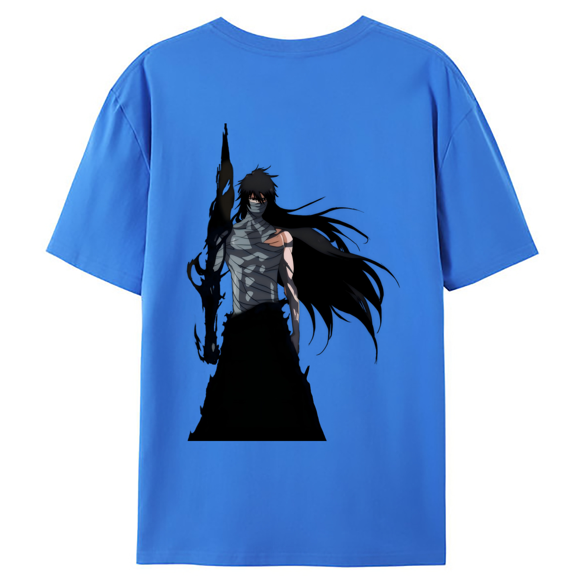 （画像用） ブリーチ 黒崎一護（くろさき いちご）BLEACH Kurosaki Ichigo 綿100％ メンズ半袖Tシャツ（バックプリント） 通気性