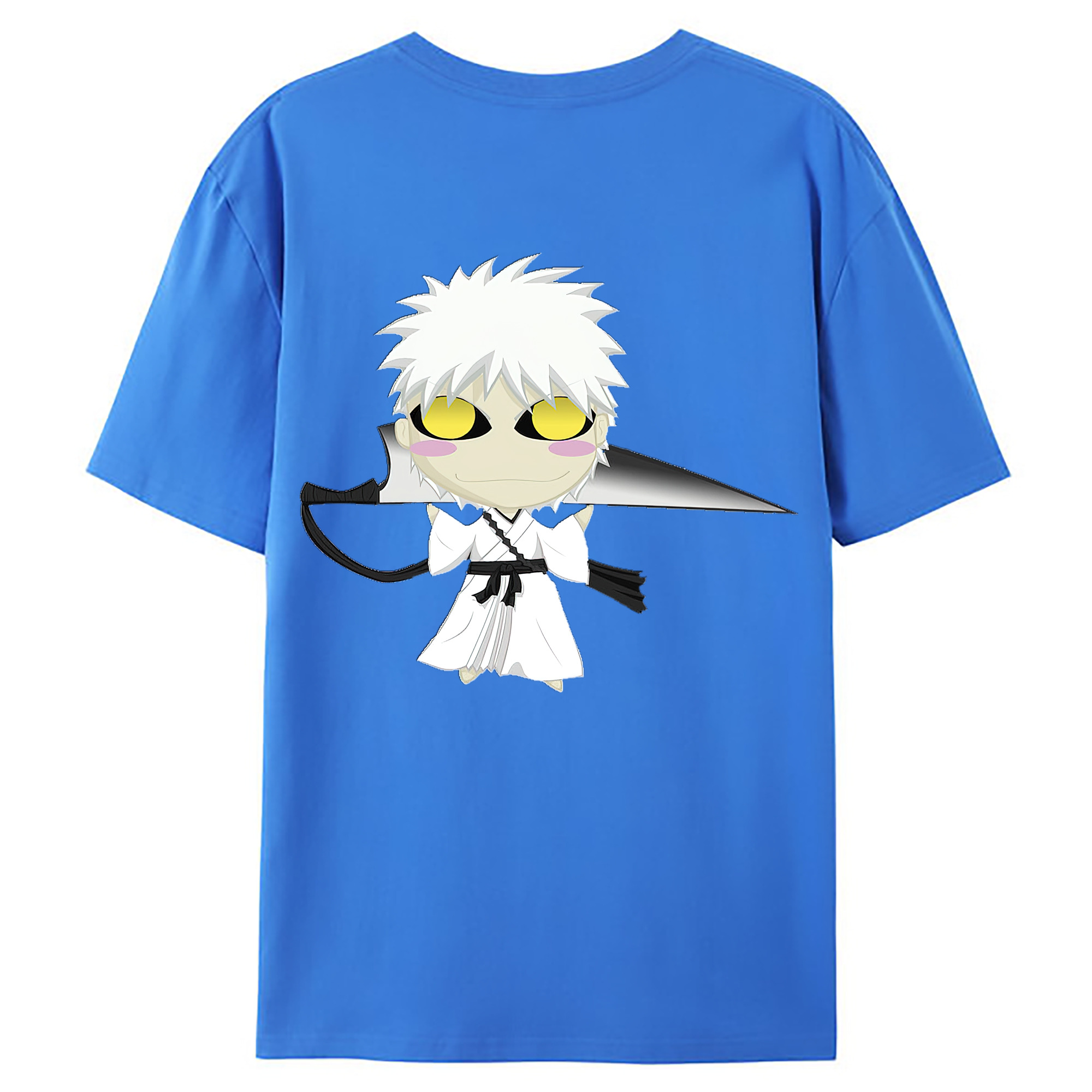 （画像用） ブリーチ 黒崎一護（くろさき いちご）BLEACH Kurosaki Ichigo 綿100％ メンズ半袖Tシャツ（バックプリント） 通気性