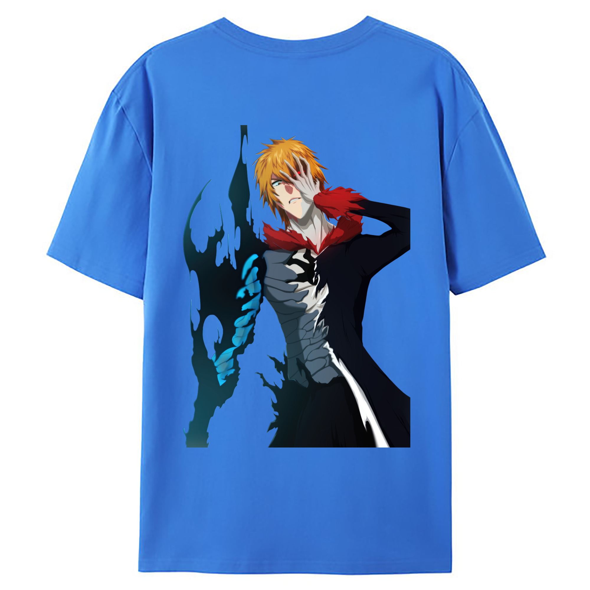 （画像用） ブリーチ 黒崎一護（くろさき いちご）BLEACH Kurosaki Ichigo 綿100％ メンズ半袖Tシャツ（バックプリント） 通気性