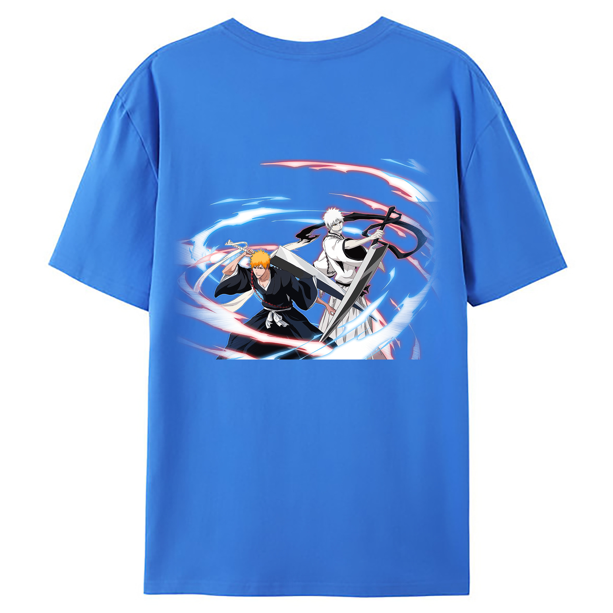 （画像用） ブリーチ 黒崎一護（くろさき いちご）BLEACH Kurosaki Ichigo 綿100％ メンズ半袖Tシャツ（バックプリント） 通気性