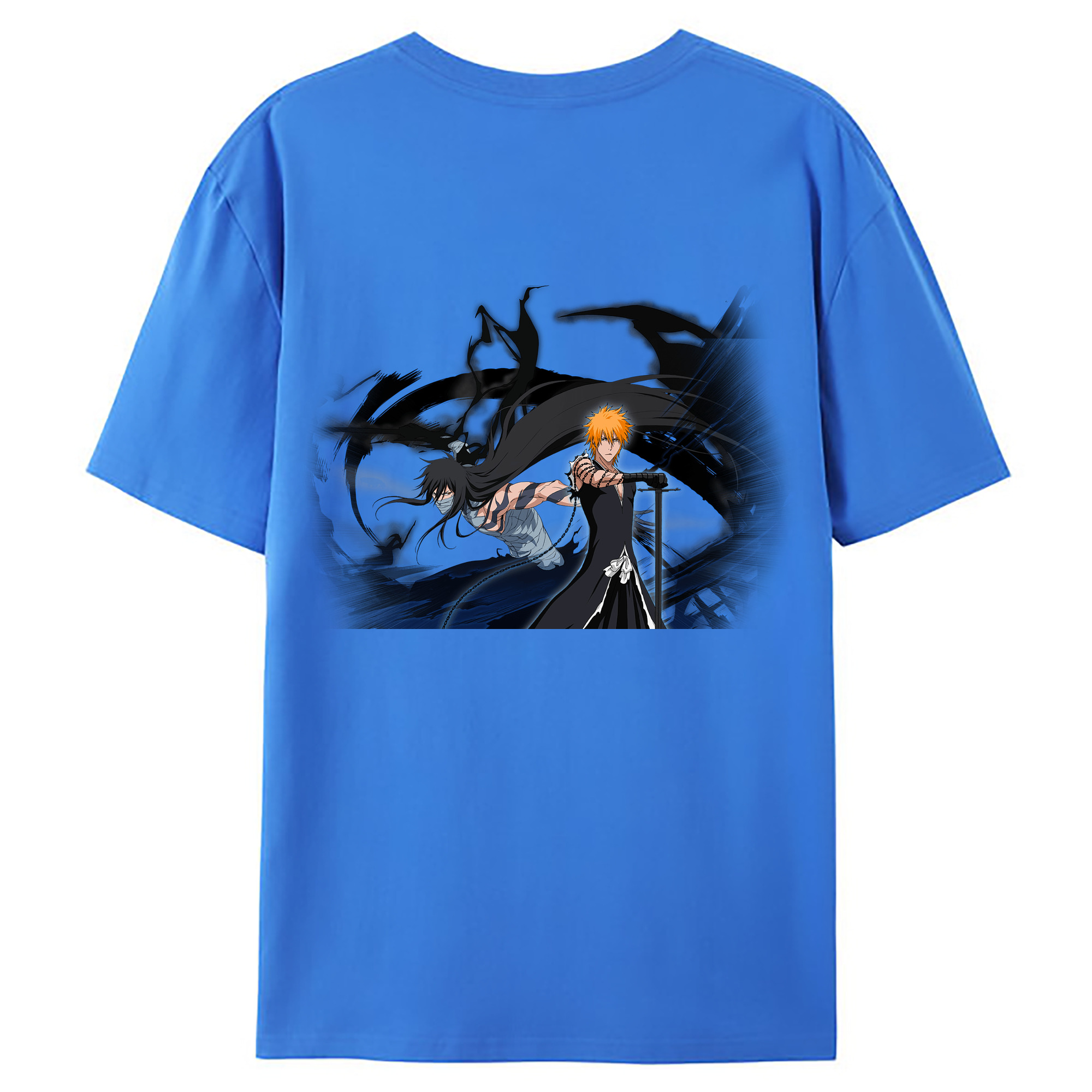 （画像用） ブリーチ 黒崎一護（くろさき いちご）BLEACH Kurosaki Ichigo 綿100％ メンズ半袖Tシャツ（バックプリント） 通気性