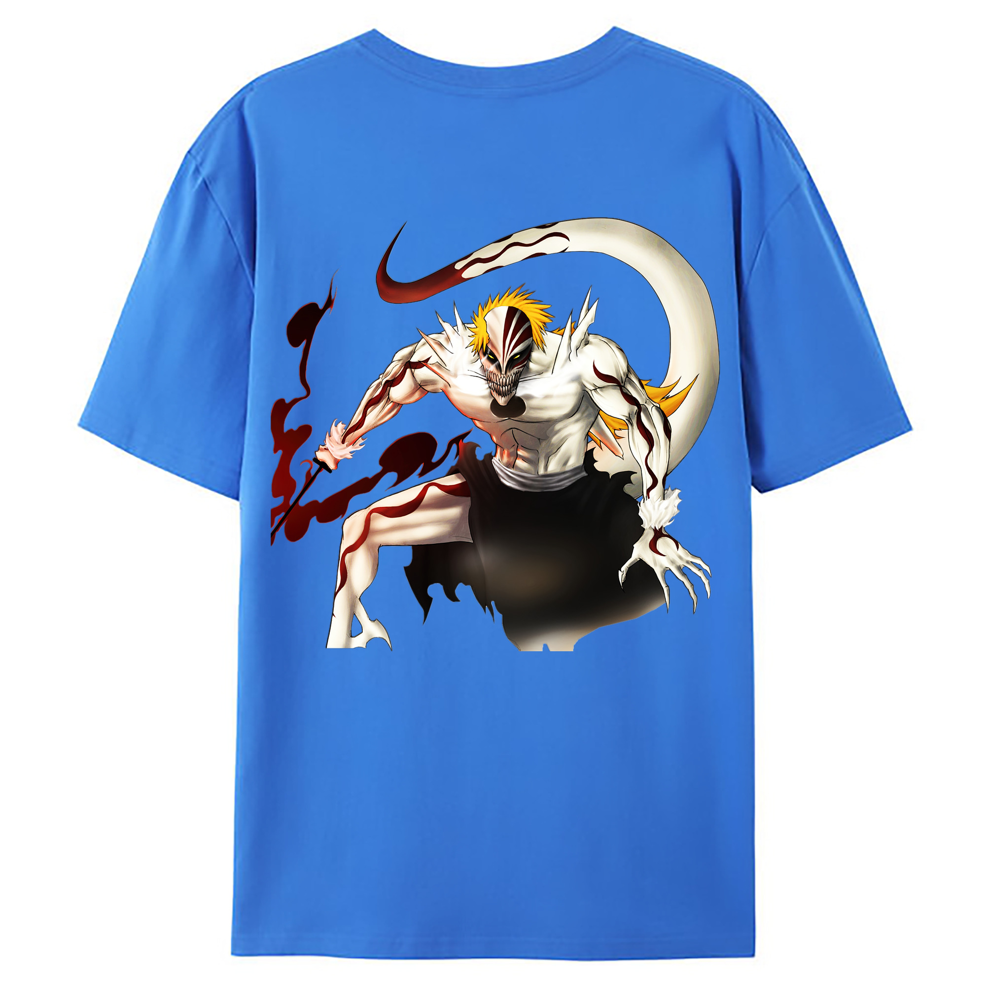 （画像用） ブリーチ 黒崎一護（くろさき いちご）BLEACH Kurosaki Ichigo 綿100％ メンズ半袖Tシャツ（バックプリント） 通気性