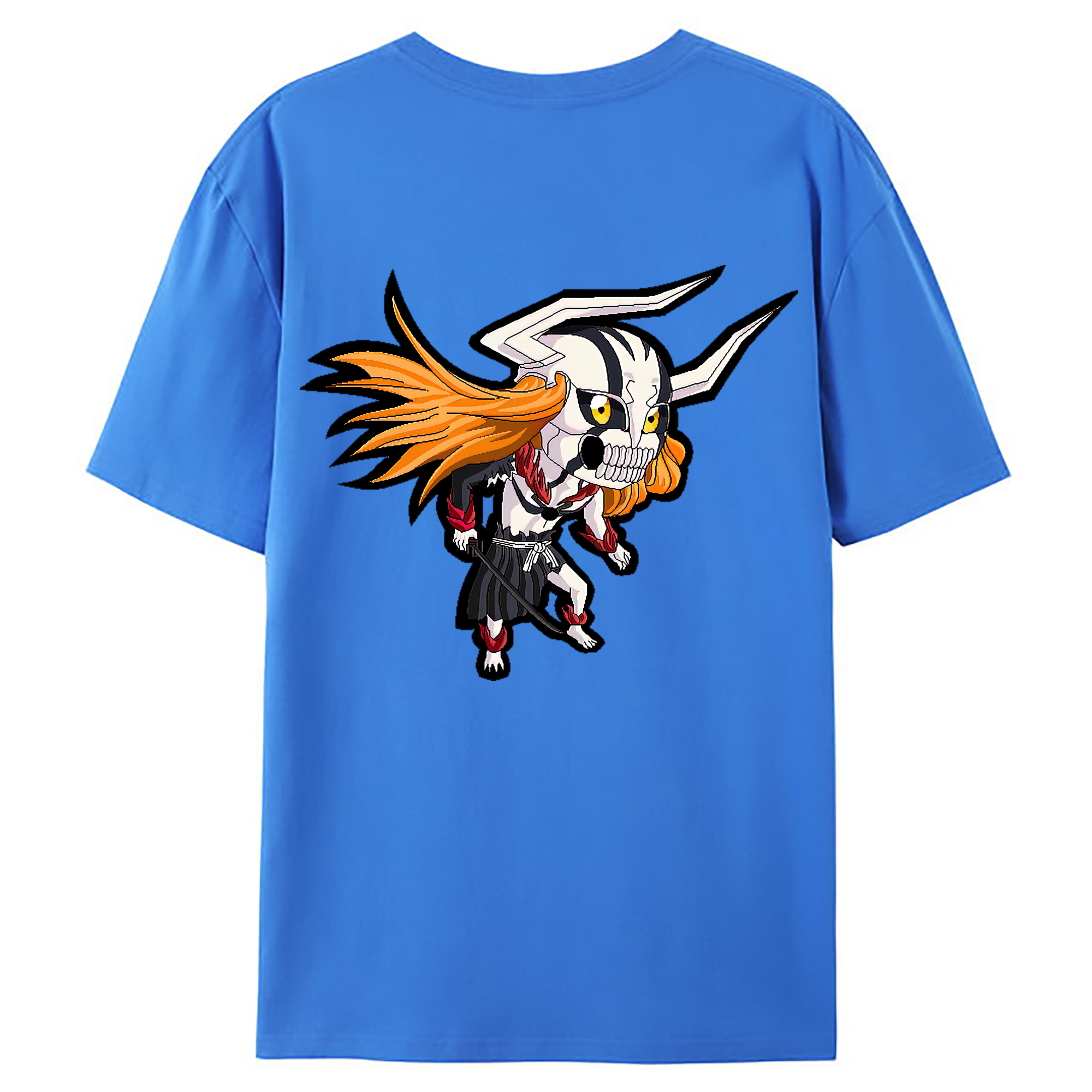 （画像用） ブリーチ 黒崎一護（くろさき いちご）BLEACH Kurosaki Ichigo 綿100％ メンズ半袖Tシャツ（バックプリント） 通気性