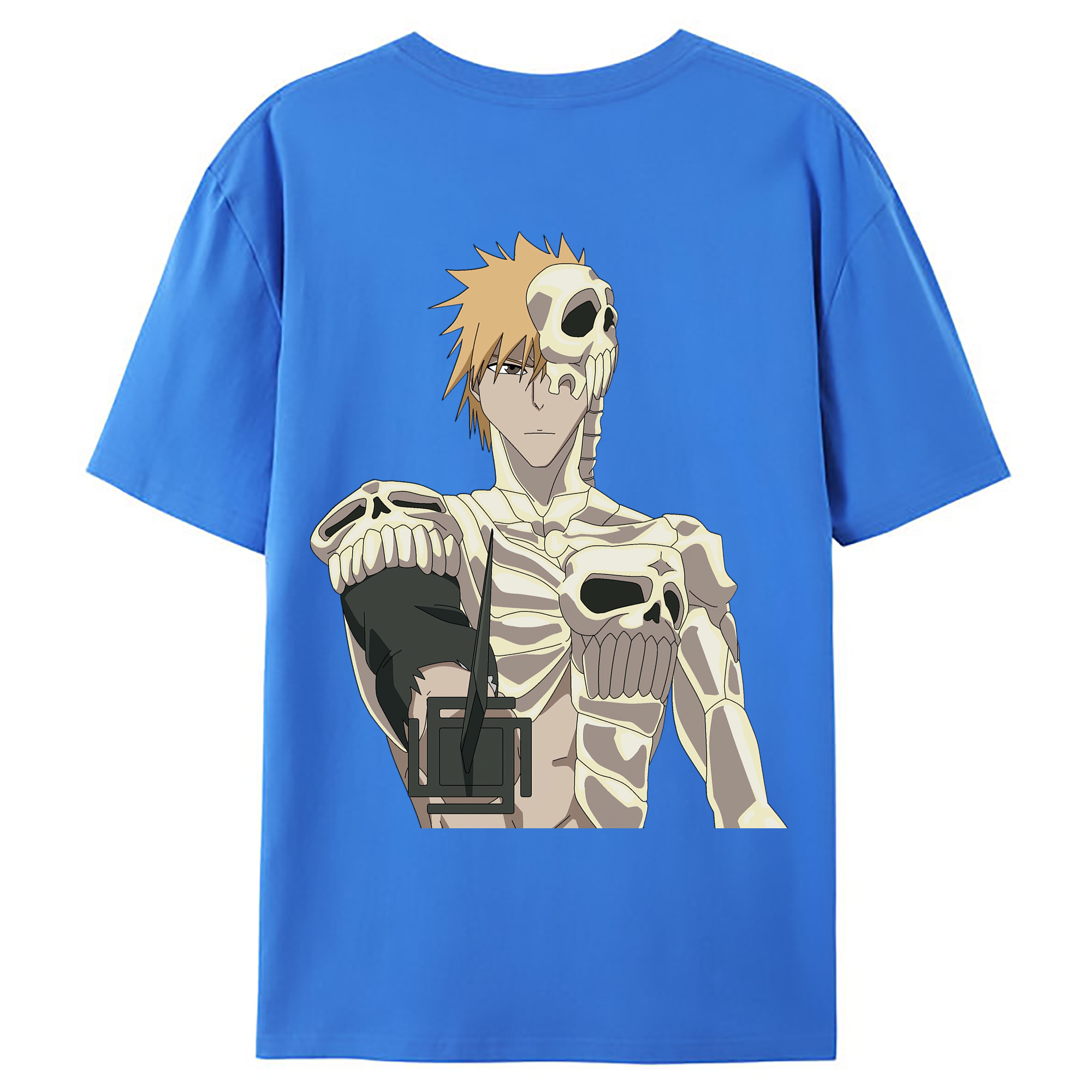 （画像用） ブリーチ 黒崎一護（くろさき いちご）BLEACH Kurosaki Ichigo 綿100％ メンズ半袖Tシャツ（バックプリント） 通気性