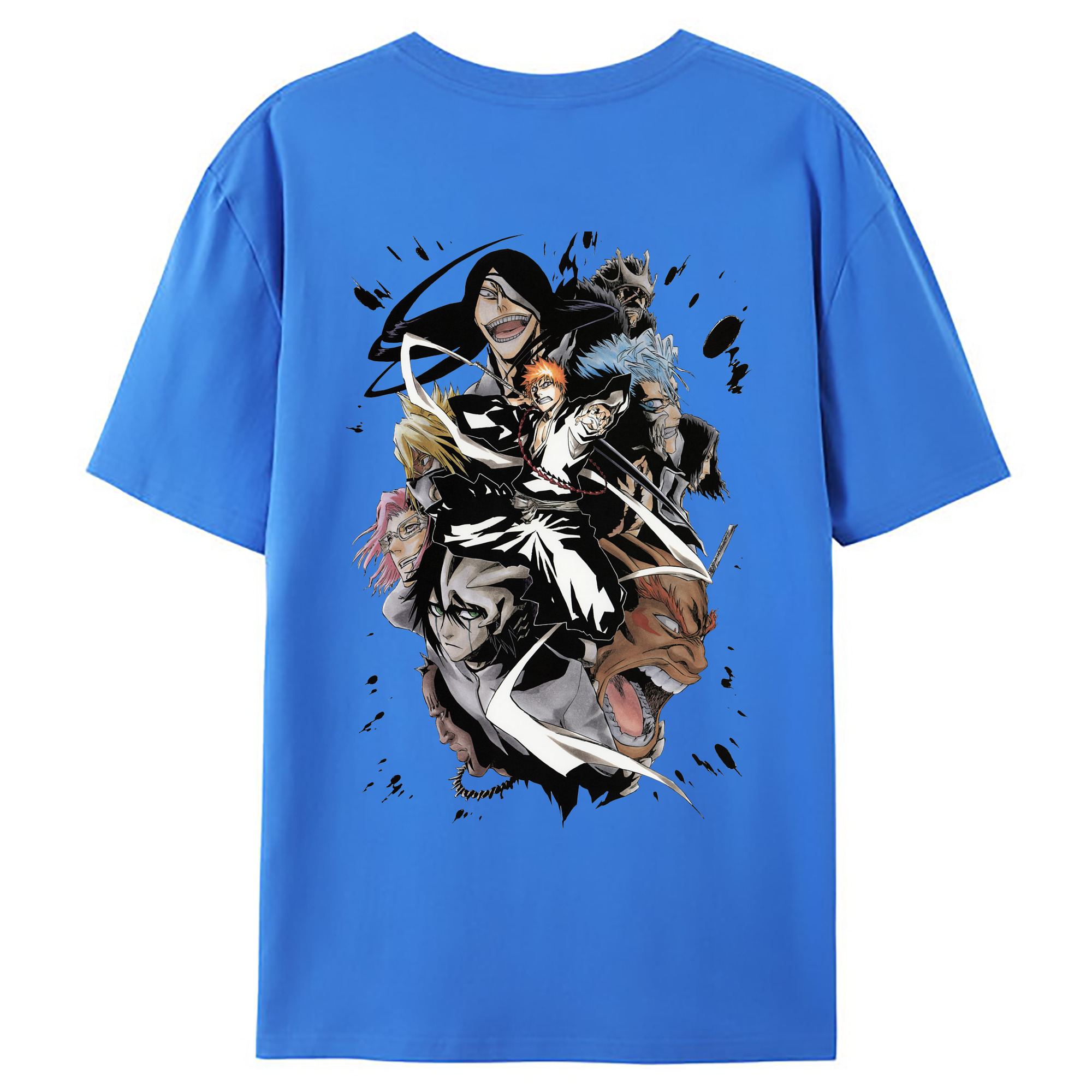 （画像用） ブリーチ 黒崎一護（くろさき いちご）BLEACH Kurosaki Ichigo 綿100％ メンズ半袖Tシャツ（バックプリント） 通気性