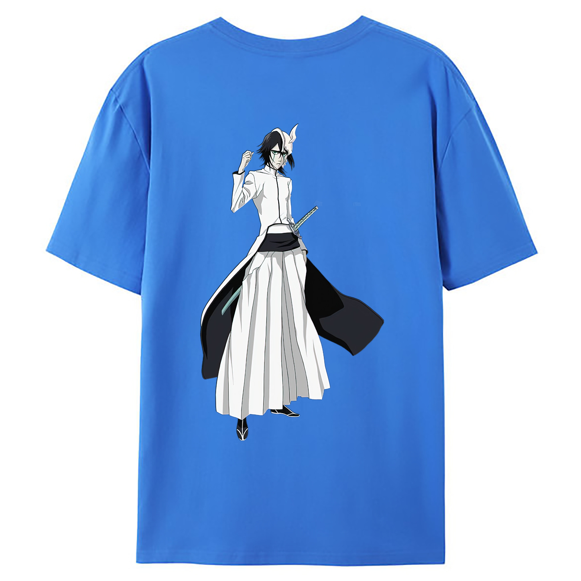 （画像用） ブリーチ ウルキオラ·シファー BLEACH Ulquiorra cifer 綿100％ メンズ半袖Tシャツ（バックプリント） 通気性