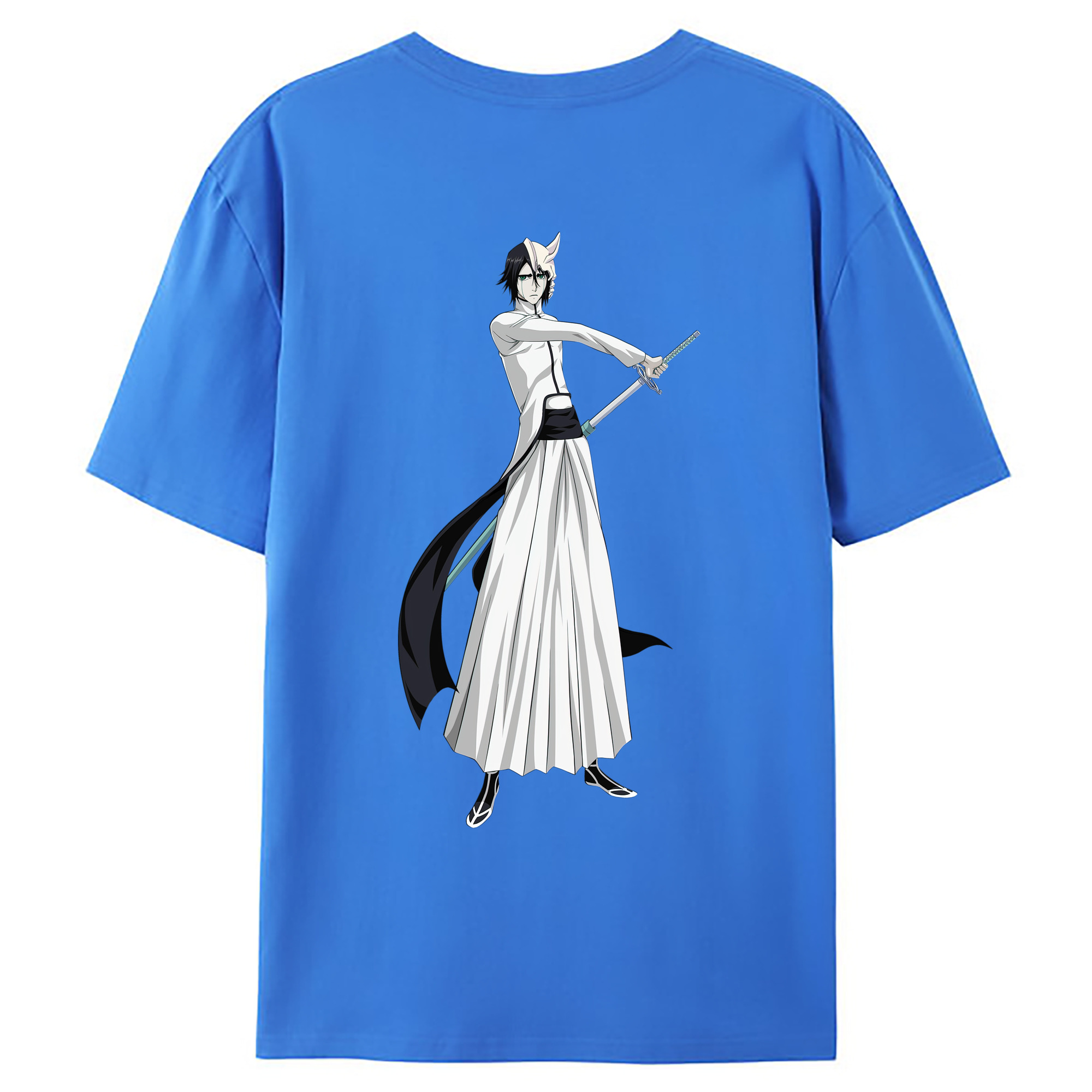 （画像用） ブリーチ ウルキオラ·シファー BLEACH Ulquiorra cifer 綿100％ メンズ半袖Tシャツ（バックプリント） 通気性