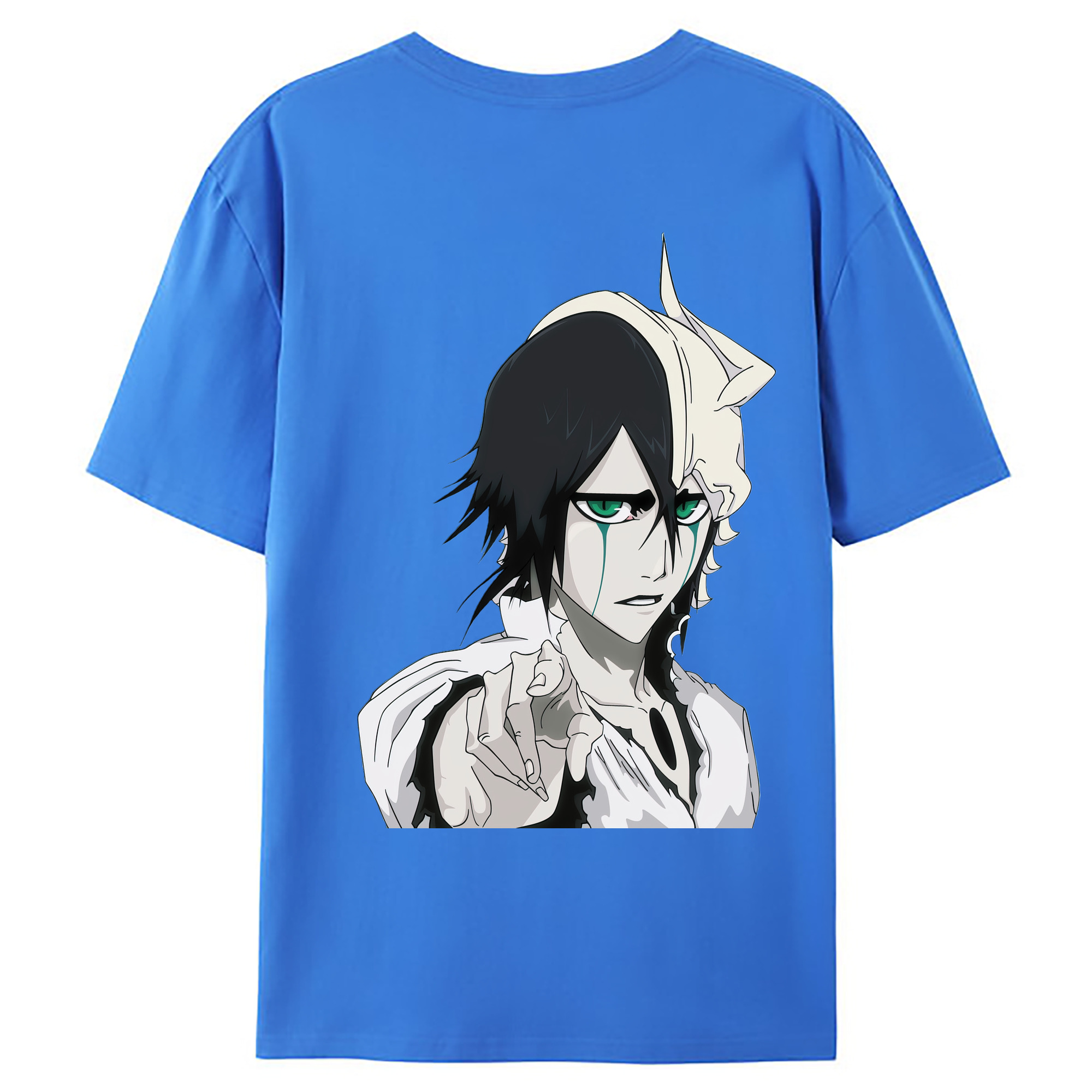 （画像用） ブリーチ ウルキオラ·シファー BLEACH Ulquiorra cifer 綿100％ メンズ半袖Tシャツ（バックプリント） 通気性