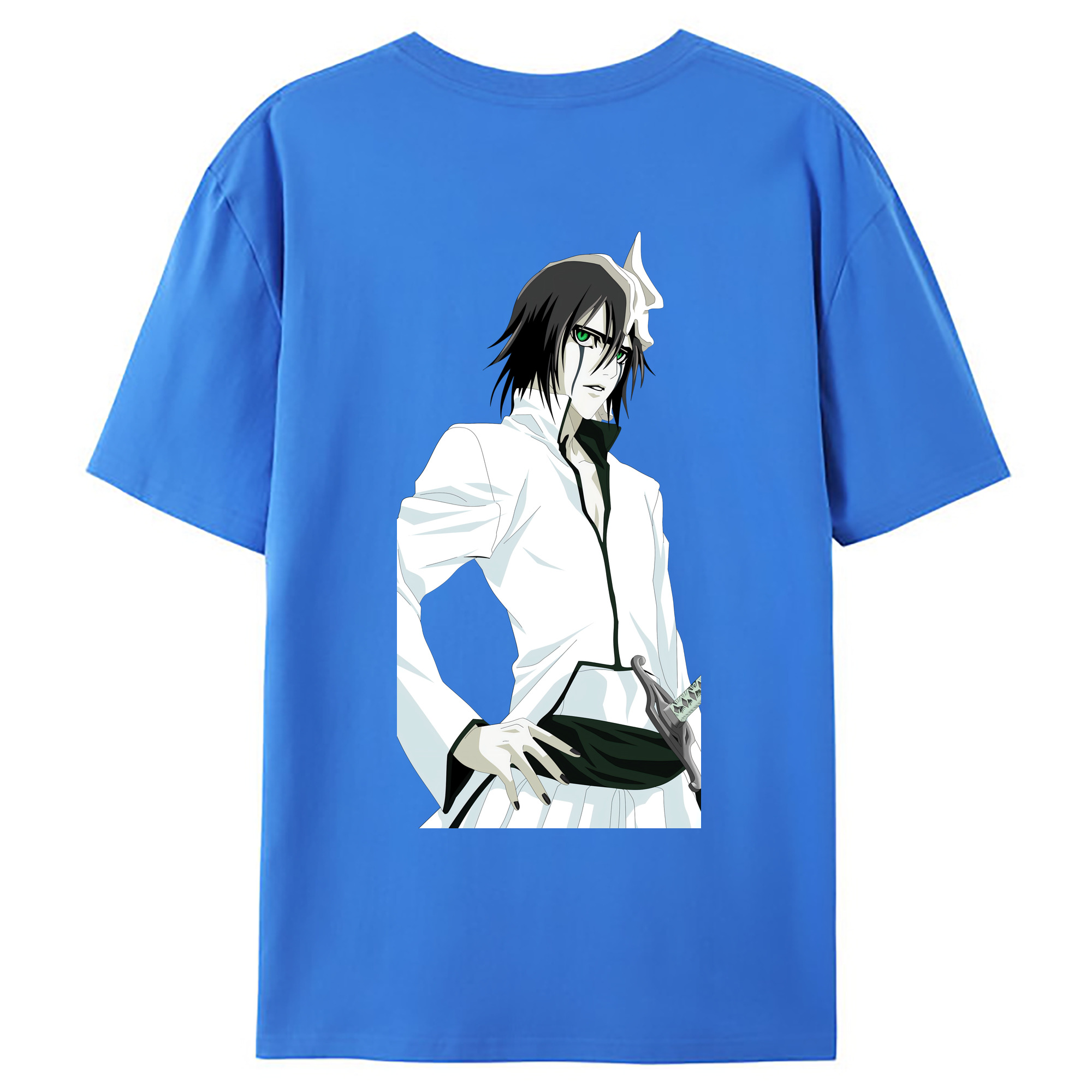 （画像用） ブリーチ ウルキオラ·シファー BLEACH Ulquiorra cifer 綿100％ メンズ半袖Tシャツ（バックプリント） 通気性