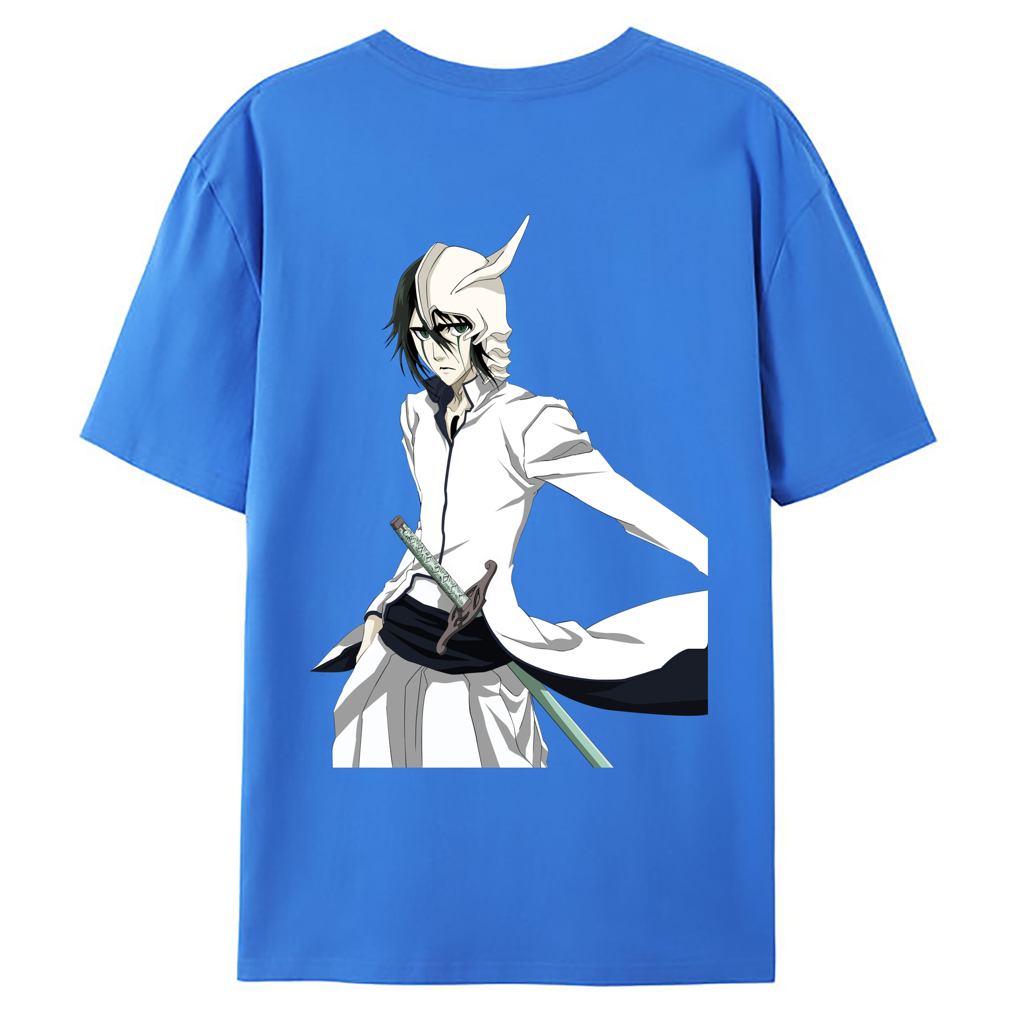 （画像用） ブリーチ ウルキオラ·シファー BLEACH Ulquiorra cifer 綿100％ メンズ半袖Tシャツ（バックプリント） 通気性