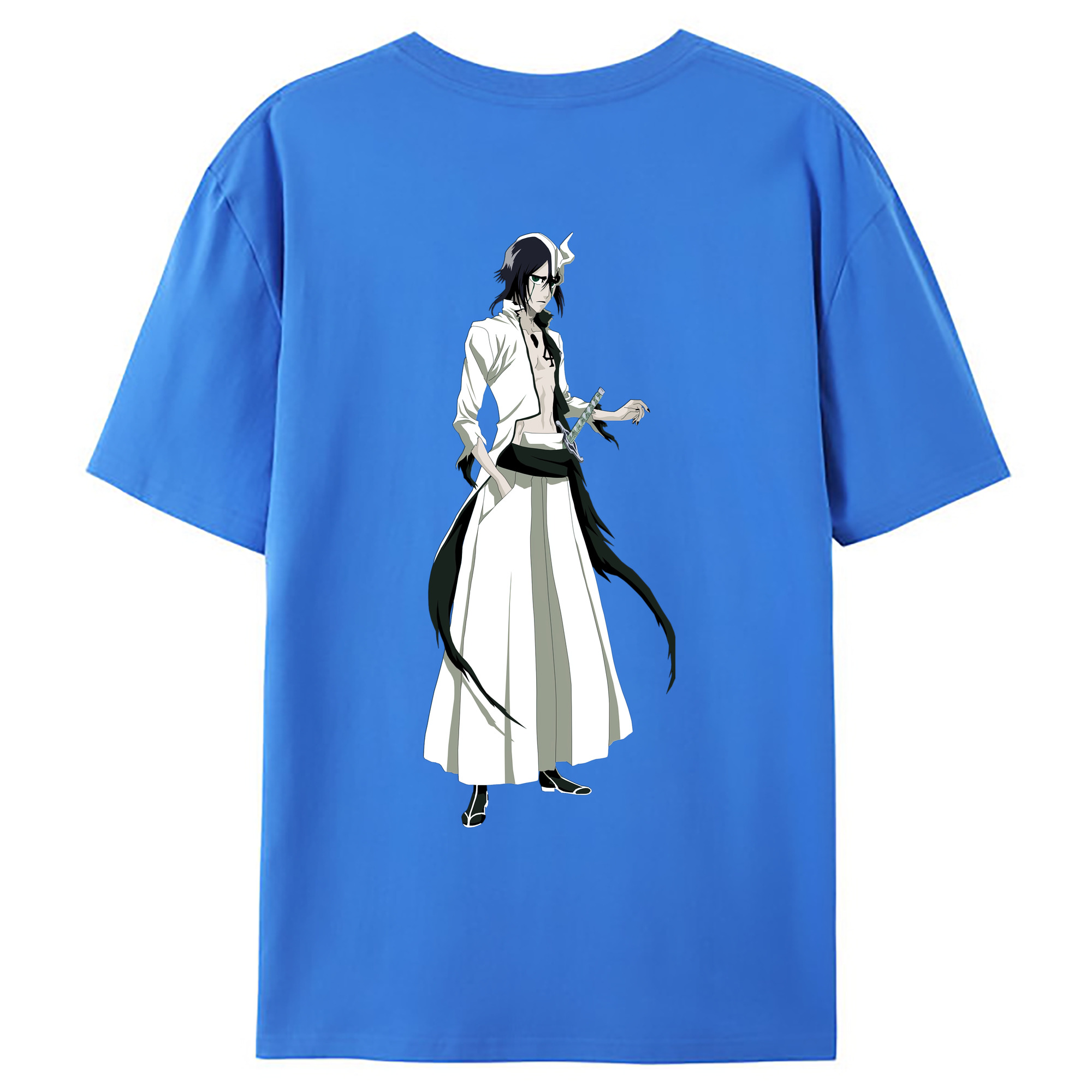 （画像用） ブリーチ ウルキオラ·シファー BLEACH Ulquiorra cifer 綿100％ メンズ半袖Tシャツ（バックプリント） 通気性