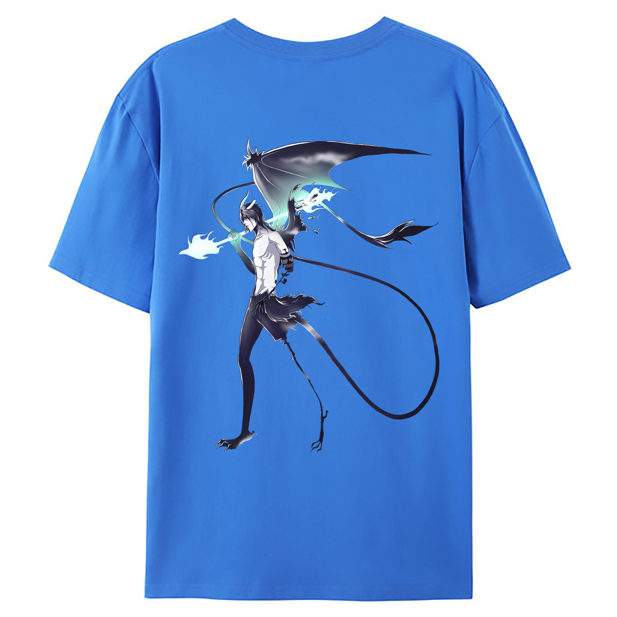 （画像用） ブリーチ ウルキオラ·シファー BLEACH Ulquiorra cifer 綿100％ メンズ半袖Tシャツ（バックプリント） 通気性