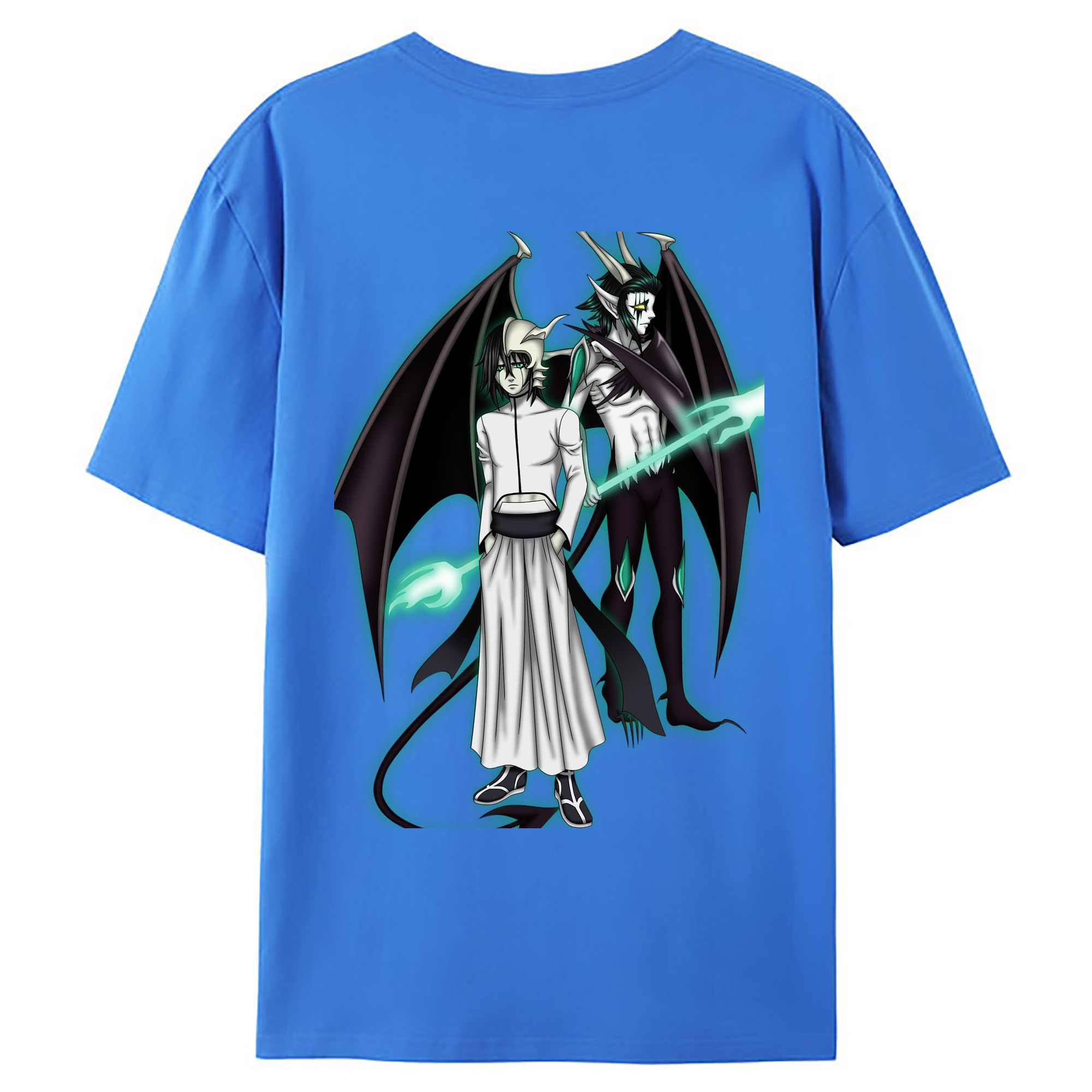 （画像用） ブリーチ ウルキオラ·シファー BLEACH Ulquiorra cifer 綿100％ メンズ半袖Tシャツ（バックプリント） 通気性