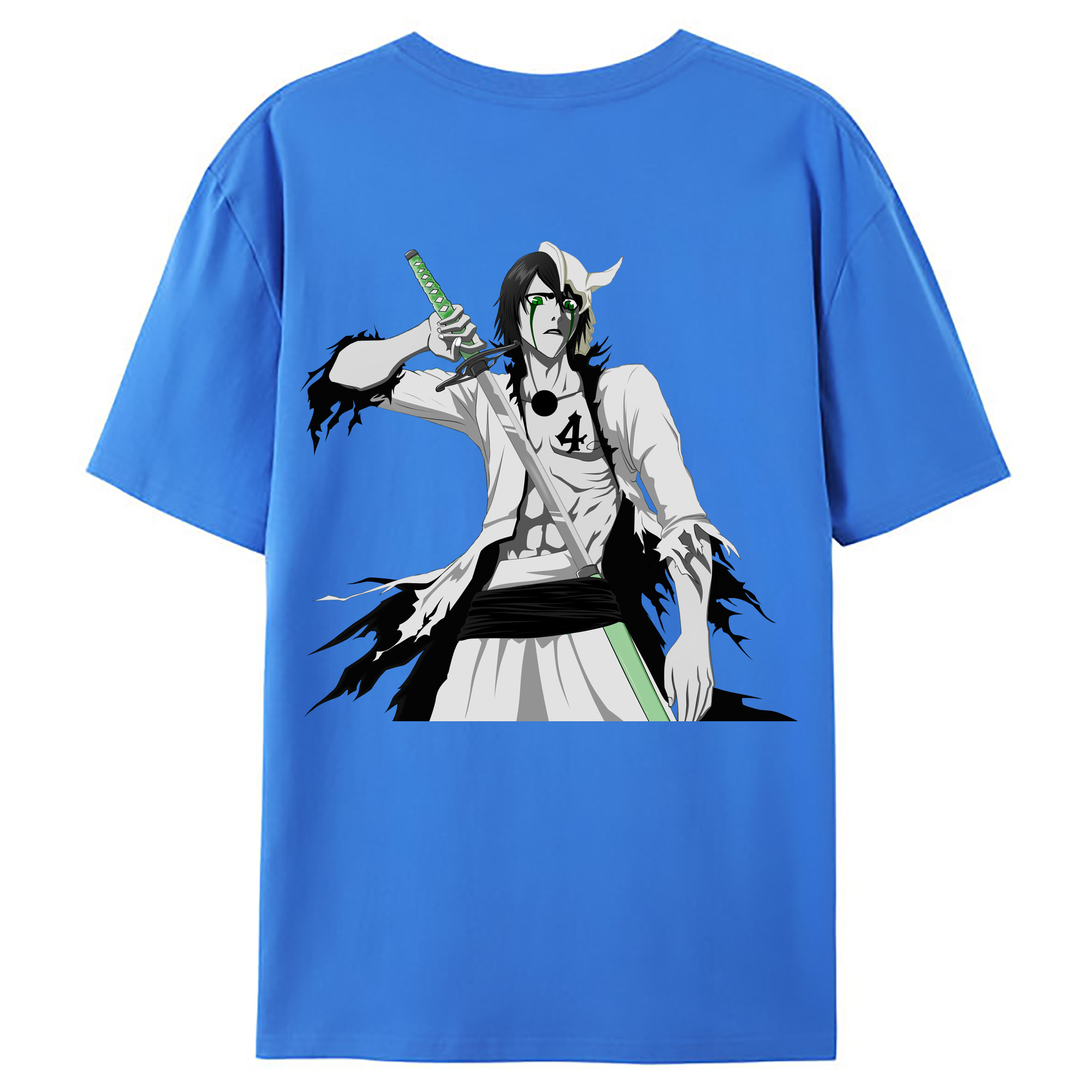 （画像用） ブリーチ ウルキオラ·シファー BLEACH Ulquiorra cifer 綿100％ メンズ半袖Tシャツ（バックプリント） 通気性