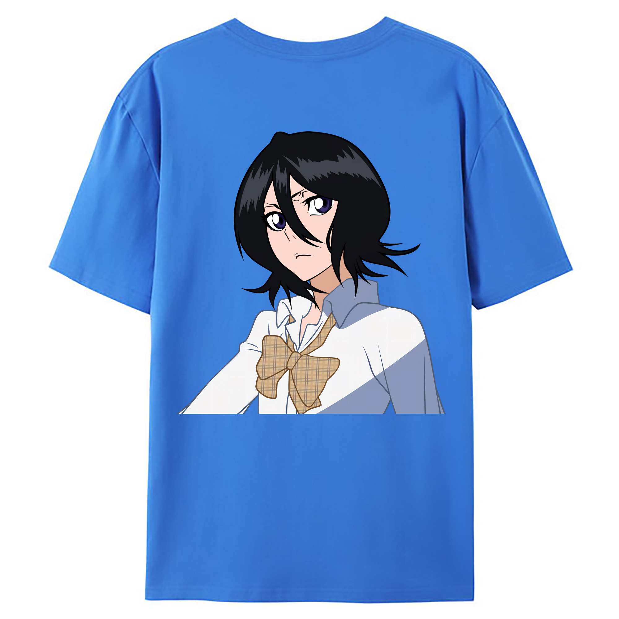 （画像用） ブリーチ 朽木ルキア BLEACH Kuchiki Rukia 綿100％ メンズ半袖Tシャツ（バックプリント） 通気性
