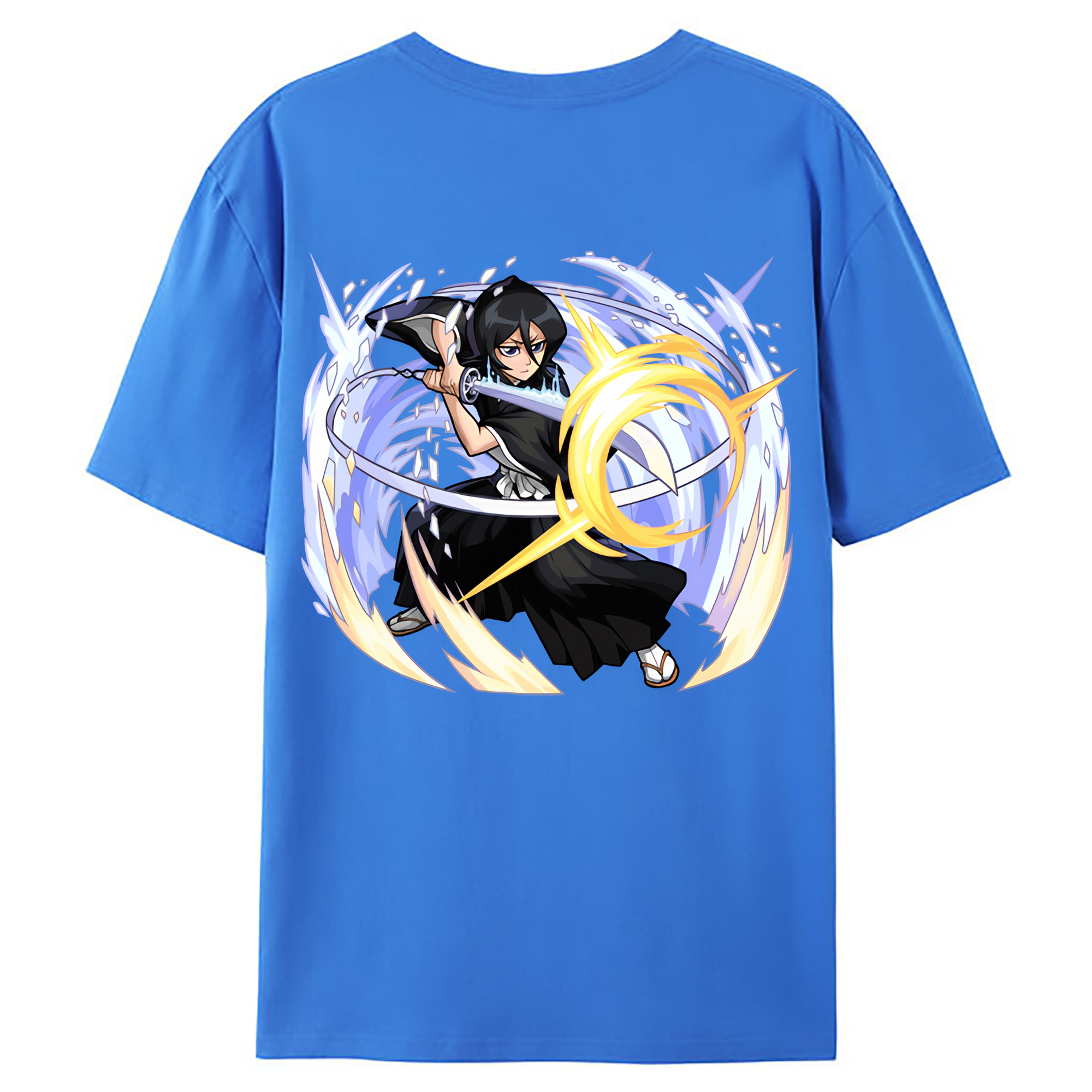 （画像用） ブリーチ 朽木ルキア BLEACH Kuchiki Rukia 綿100％ メンズ半袖Tシャツ（バックプリント） 通気性