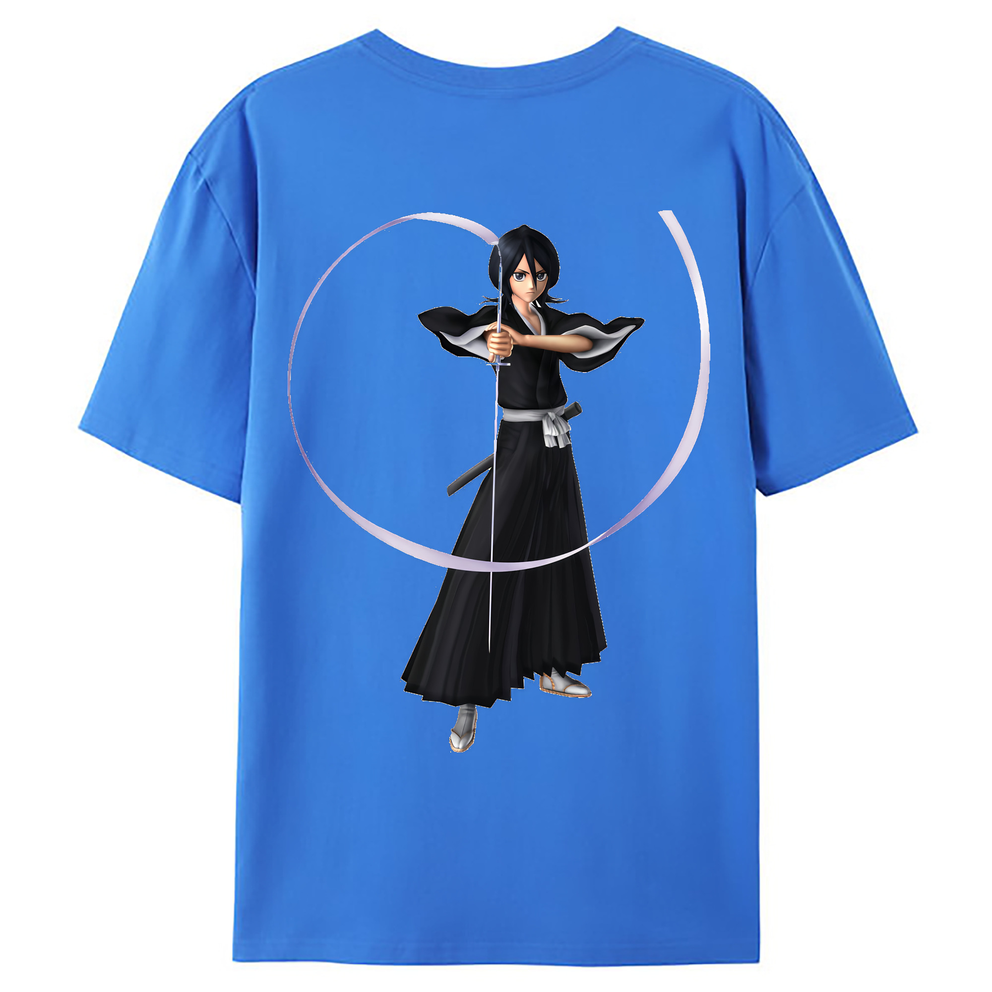 （画像用） ブリーチ 朽木ルキア BLEACH Kuchiki Rukia 綿100％ メンズ半袖Tシャツ（バックプリント） 通気性