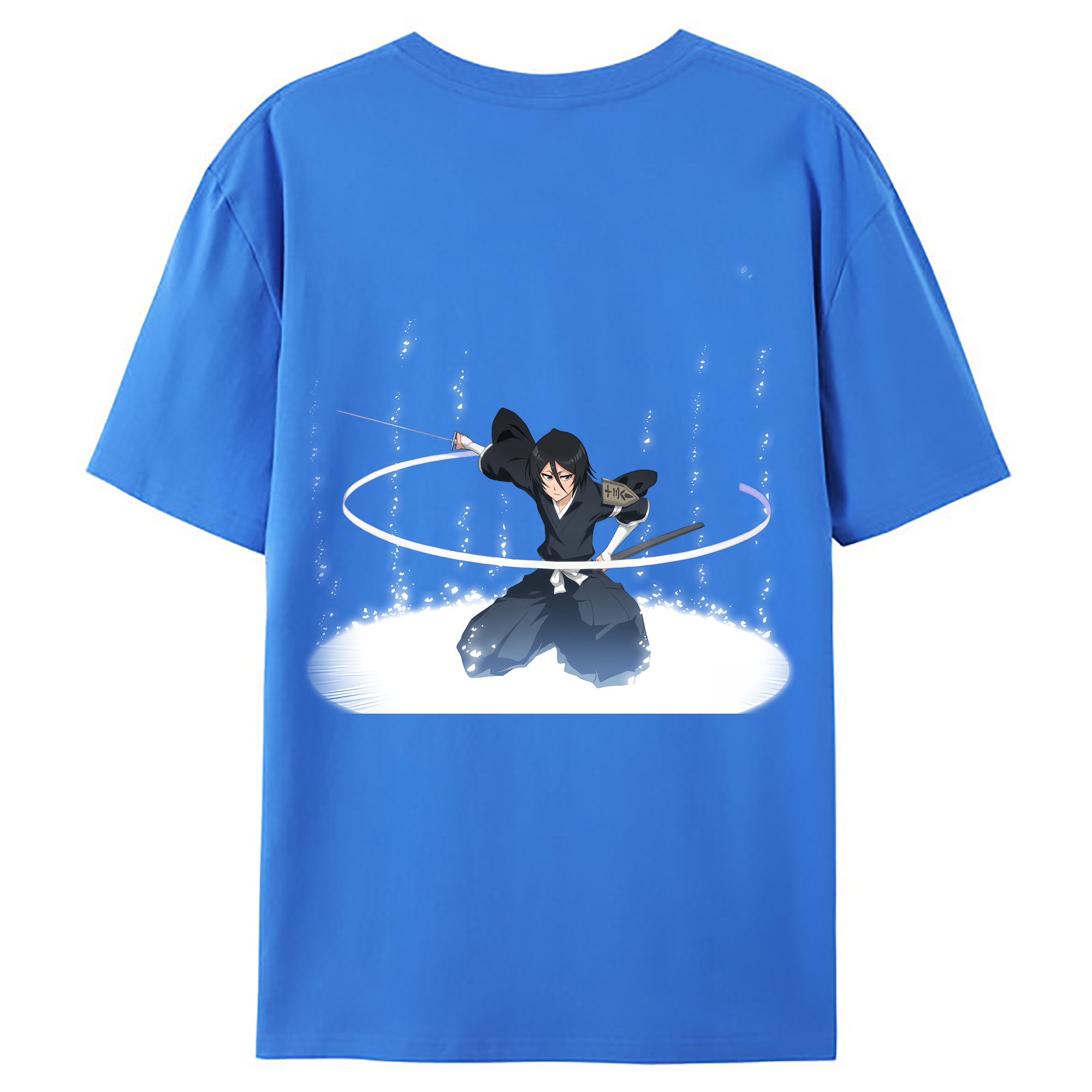 （画像用） ブリーチ 朽木ルキア BLEACH Kuchiki Rukia 綿100％ メンズ半袖Tシャツ（バックプリント） 通気性