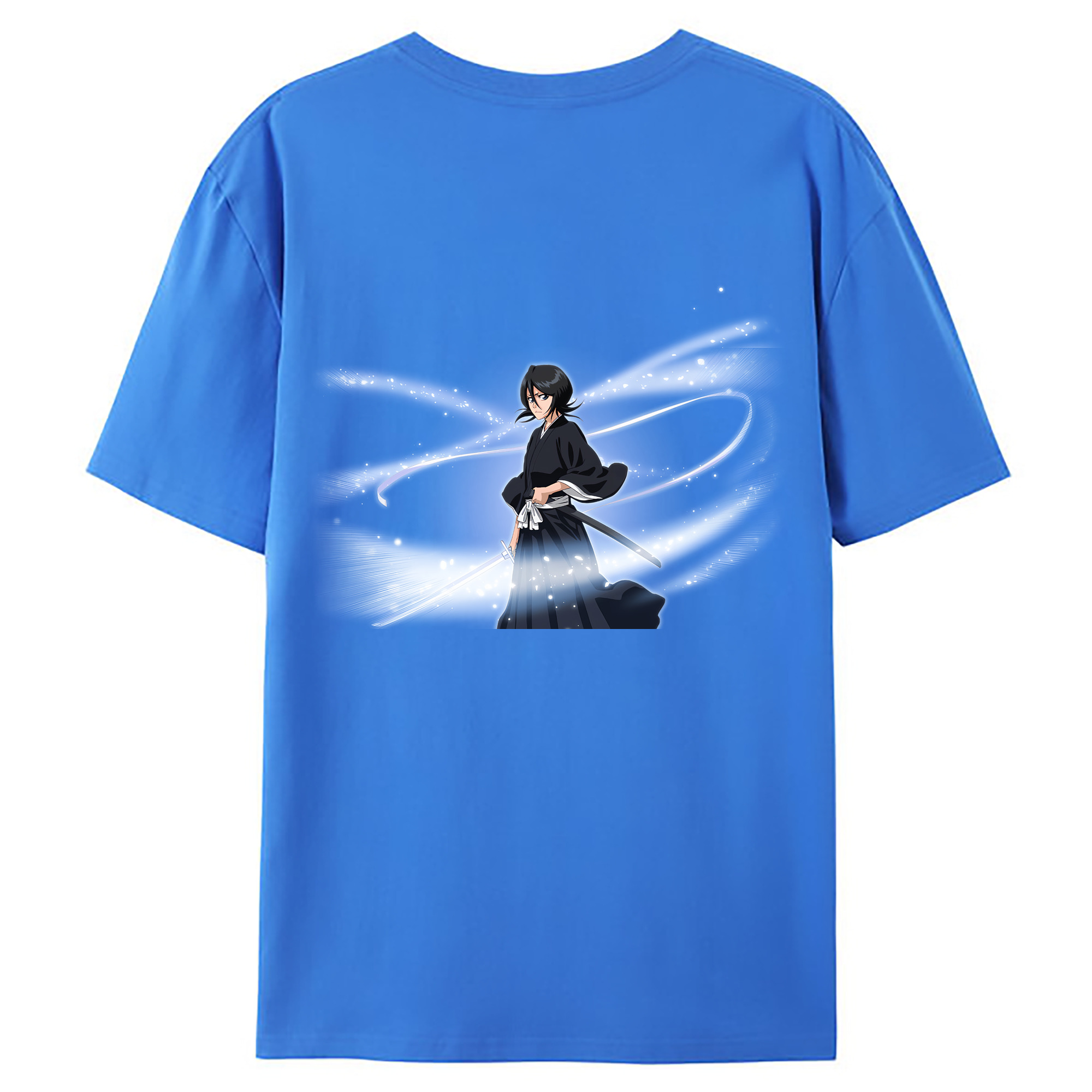 （画像用） ブリーチ 朽木ルキア BLEACH Kuchiki Rukia 綿100％ メンズ半袖Tシャツ（バックプリント） 通気性