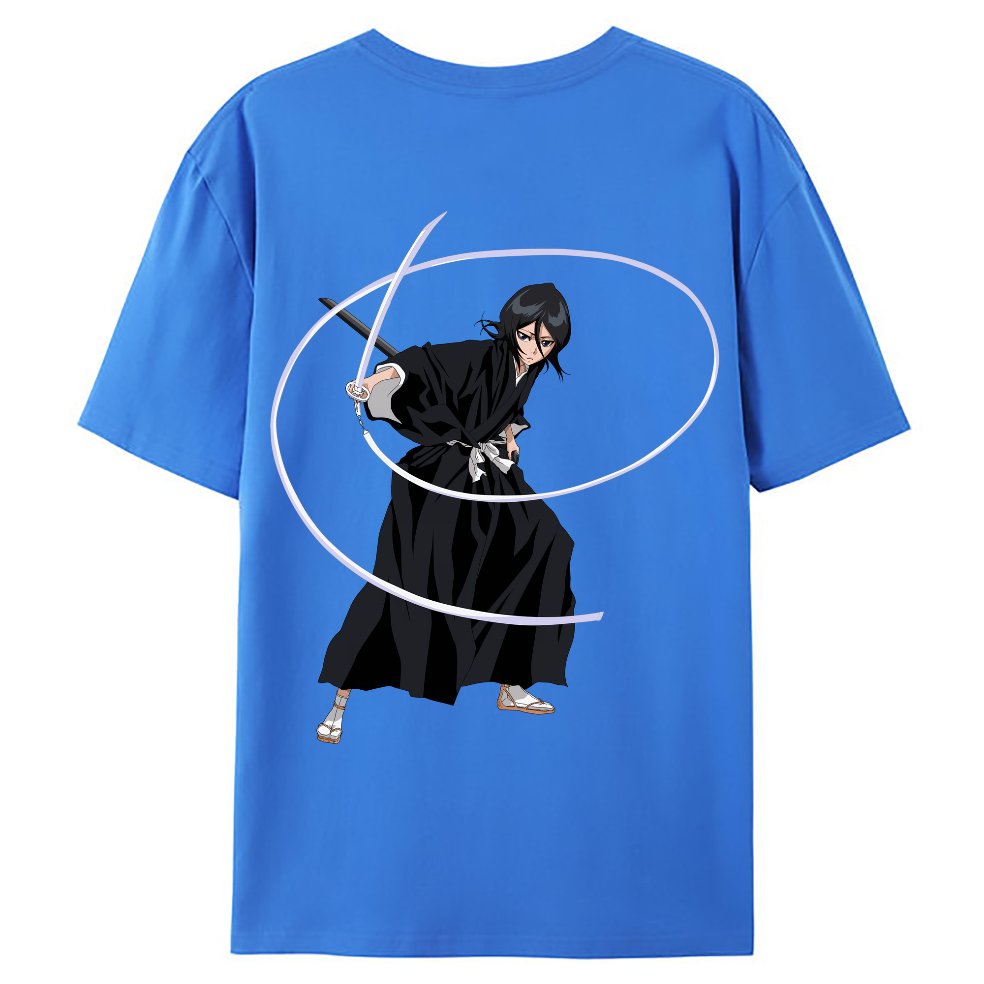 （画像用） ブリーチ 朽木ルキア BLEACH Kuchiki Rukia 綿100％ メンズ半袖Tシャツ（バックプリント） 通気性