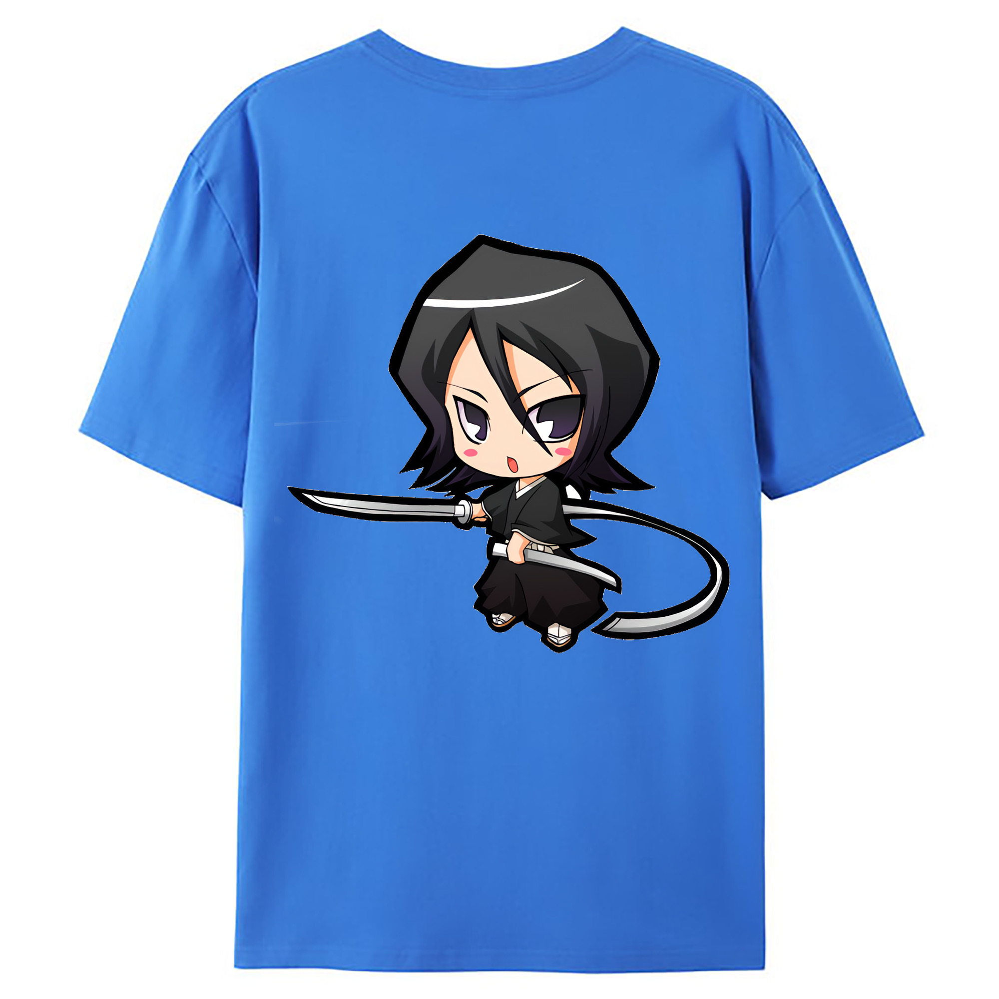 （画像用） ブリーチ 朽木ルキア BLEACH Kuchiki Rukia 綿100％ メンズ半袖Tシャツ（バックプリント） 通気性