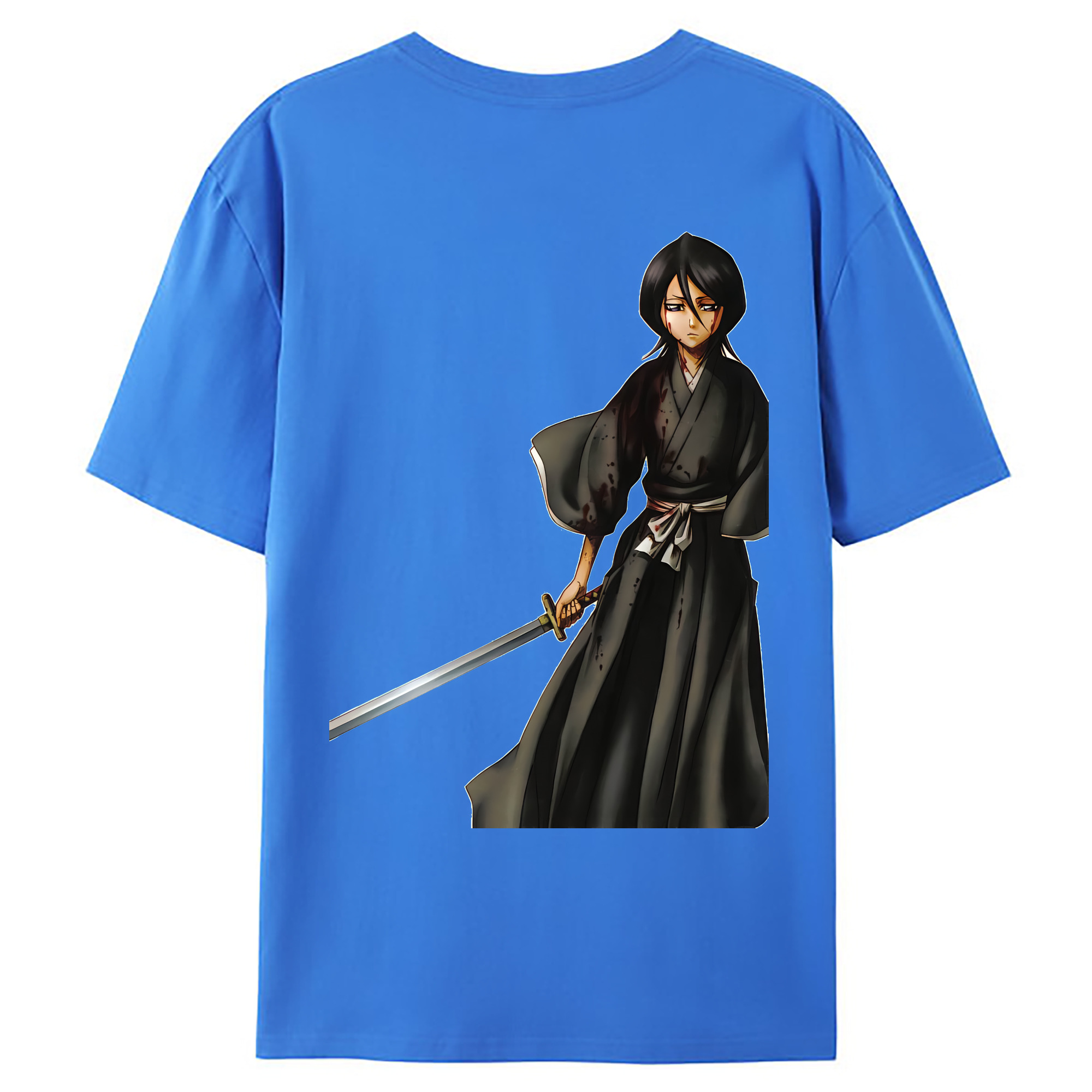 （画像用） ブリーチ 朽木ルキア BLEACH Kuchiki Rukia 綿100％ メンズ半袖Tシャツ（バックプリント） 通気性