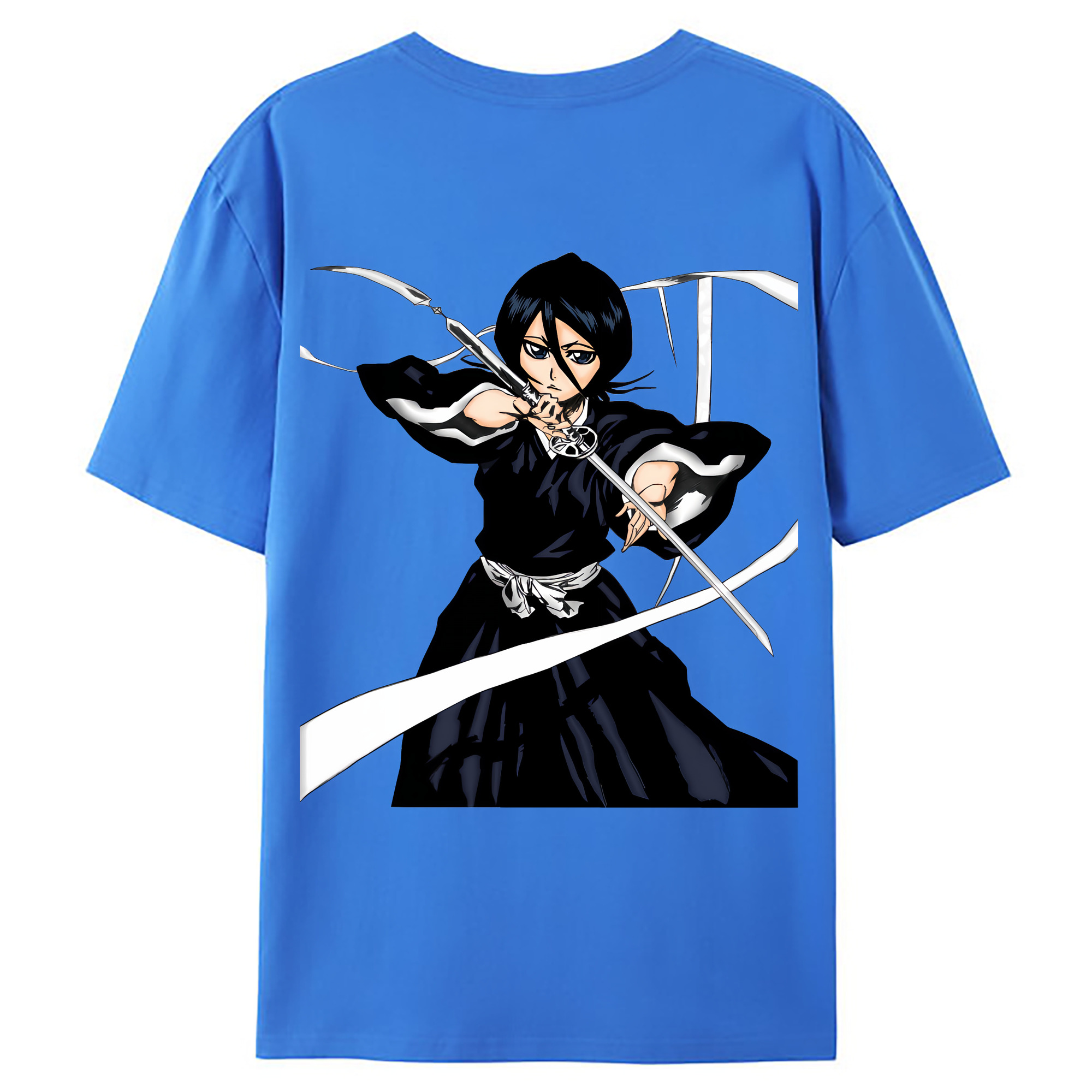 （画像用） ブリーチ 朽木ルキア BLEACH Kuchiki Rukia 綿100％ メンズ半袖Tシャツ（バックプリント） 通気性