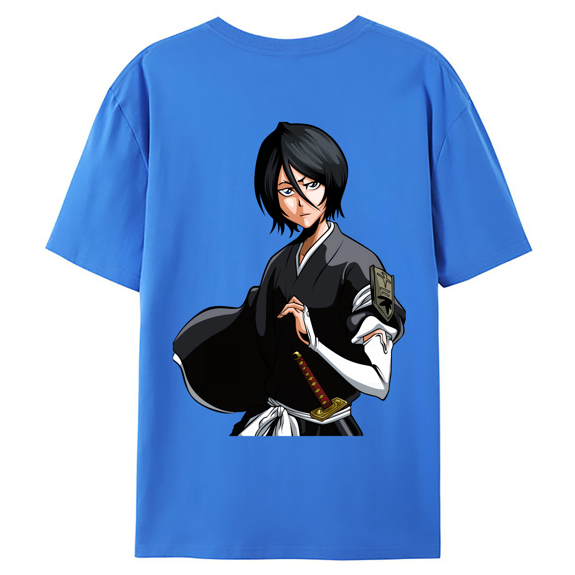 （画像用） ブリーチ 朽木ルキア BLEACH Kuchiki Rukia 綿100％ メンズ半袖Tシャツ（バックプリント） 通気性