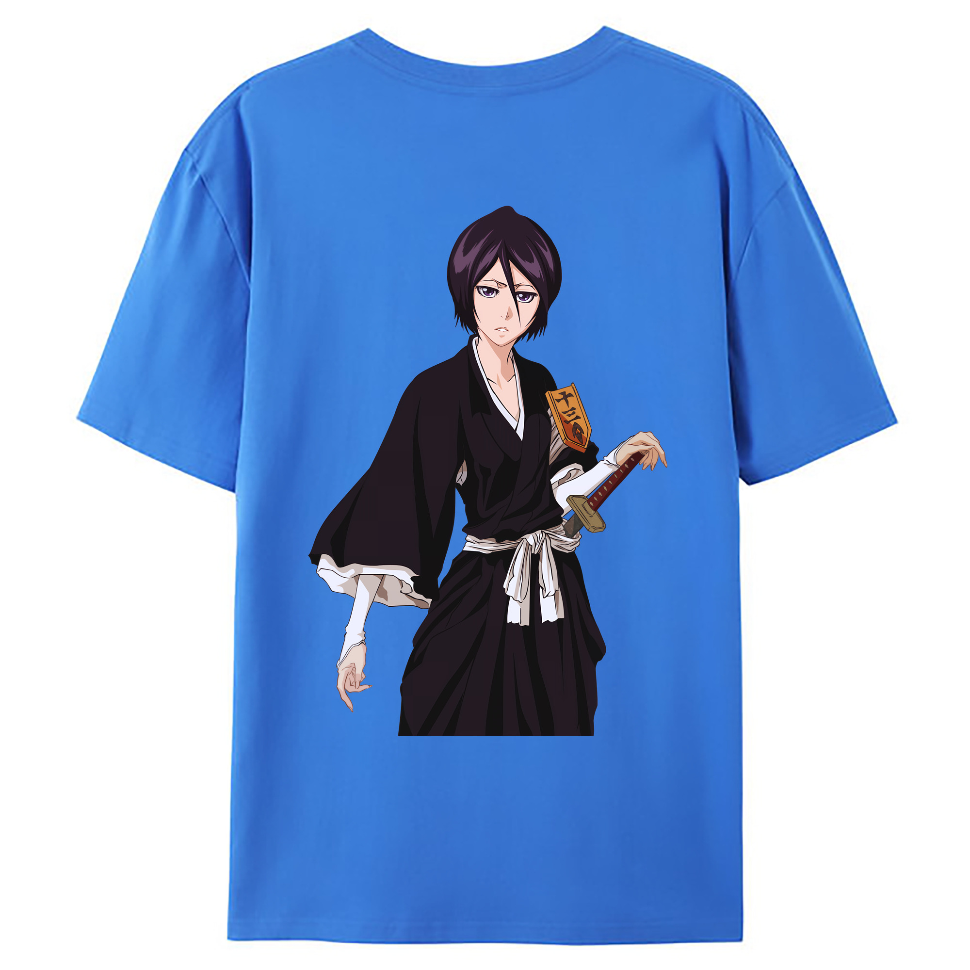 （画像用） ブリーチ 朽木ルキア BLEACH Kuchiki Rukia 綿100％ メンズ半袖Tシャツ（バックプリント） 通気性