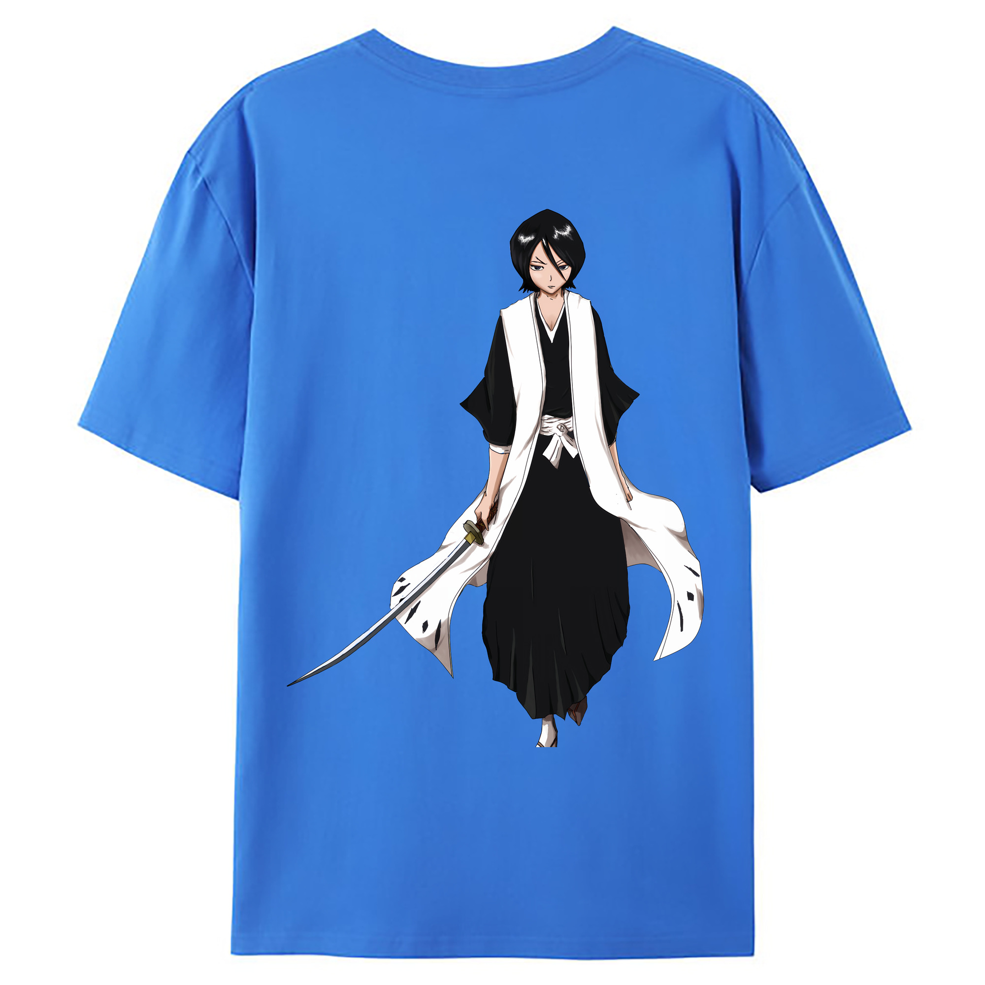 （画像用） ブリーチ 朽木ルキア BLEACH Kuchiki Rukia 綿100％ メンズ半袖Tシャツ（バックプリント） 通気性