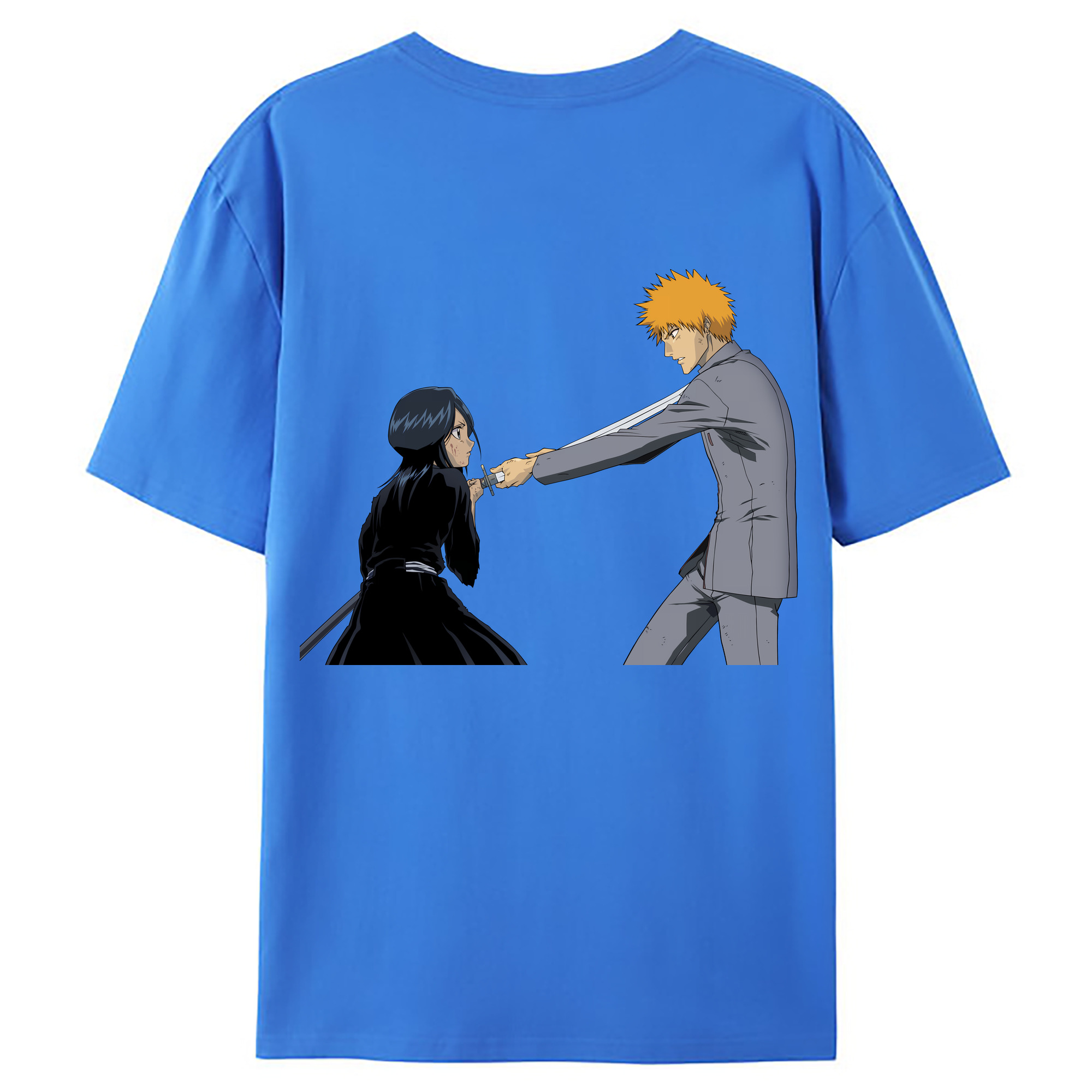 （画像用） ブリーチ 朽木ルキア BLEACH Kuchiki Rukia 綿100％ メンズ半袖Tシャツ（バックプリント） 通気性