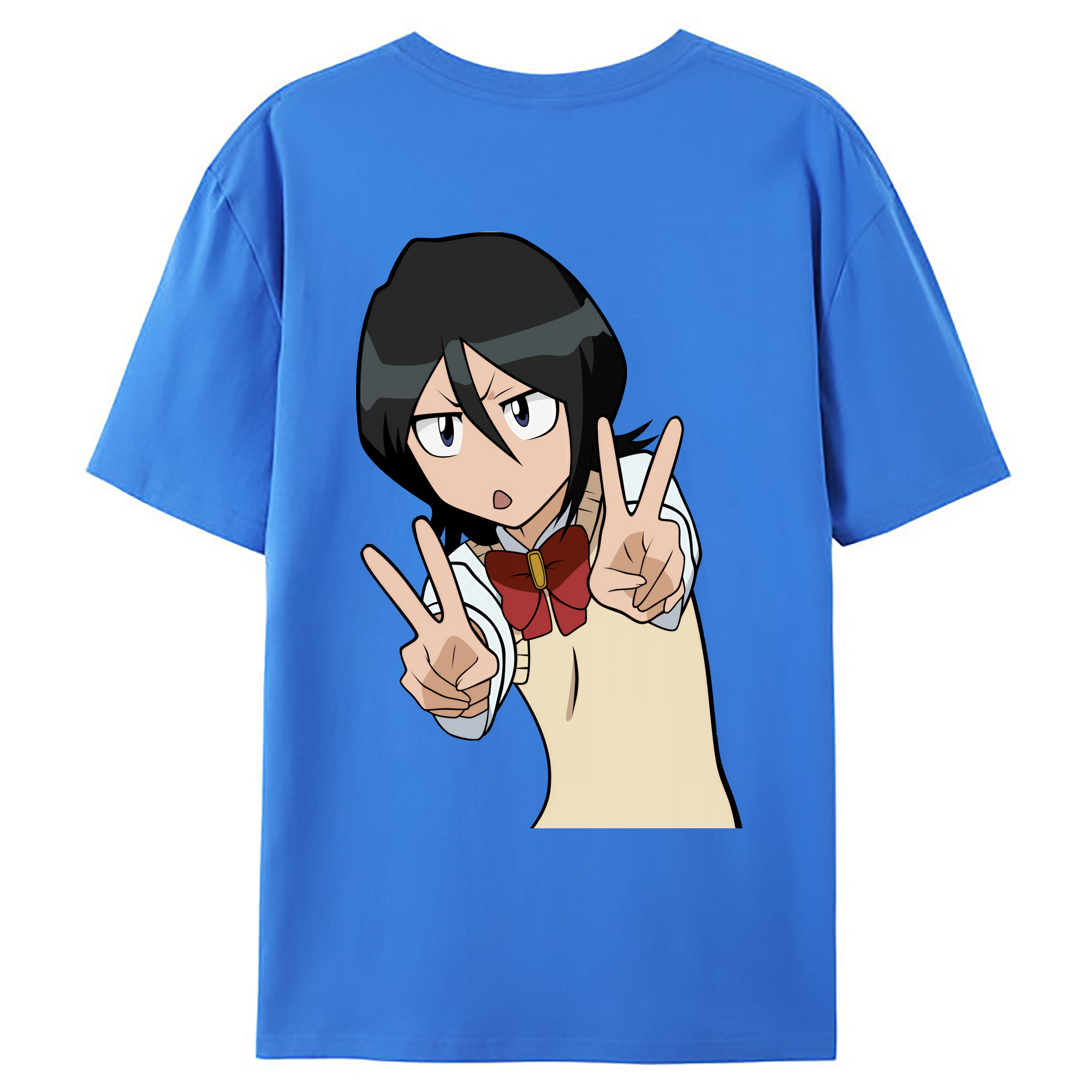 （画像用） ブリーチ 朽木ルキア BLEACH Kuchiki Rukia 綿100％ メンズ半袖Tシャツ（バックプリント） 通気性