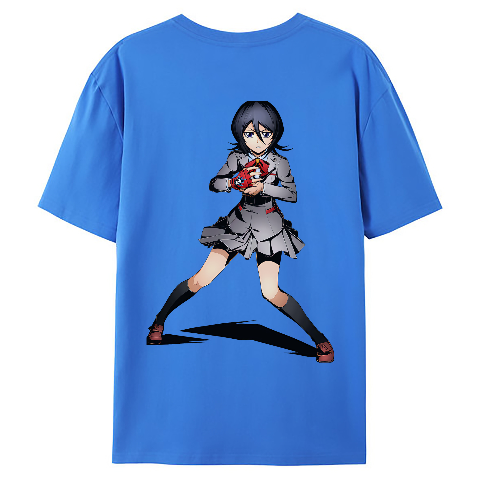 （画像用） ブリーチ 朽木ルキア BLEACH Kuchiki Rukia 綿100％ メンズ半袖Tシャツ（バックプリント） 通気性