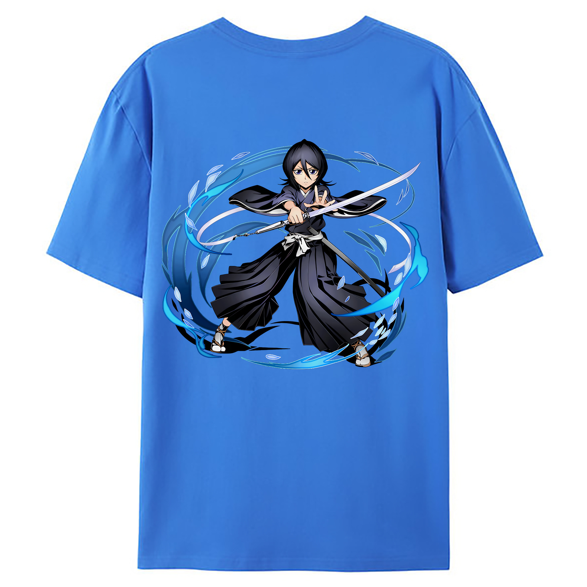 （画像用） ブリーチ 朽木ルキア BLEACH Kuchiki Rukia 綿100％ メンズ半袖Tシャツ（バックプリント） 通気性