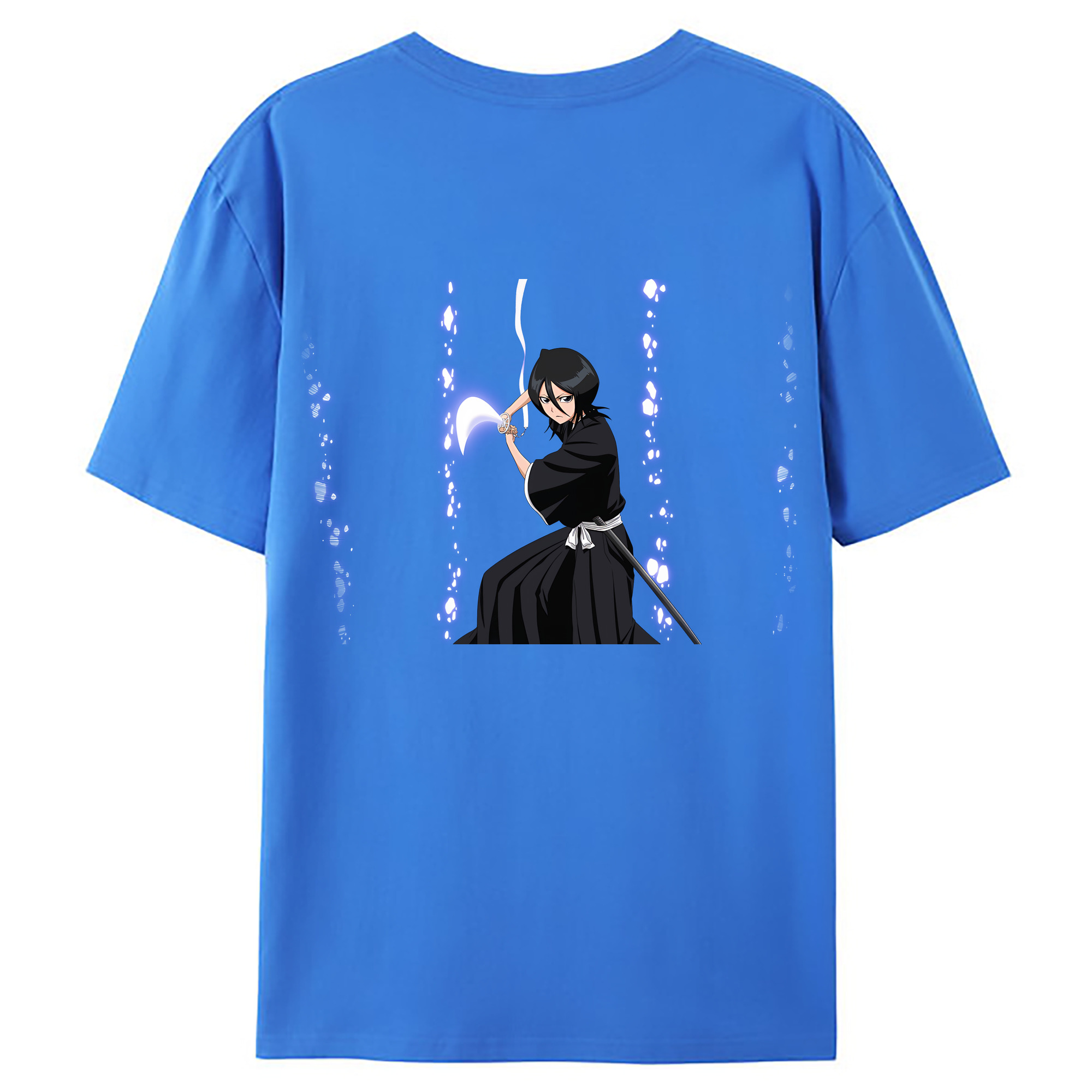 （画像用） ブリーチ 朽木ルキア BLEACH Kuchiki Rukia 綿100％ メンズ半袖Tシャツ（バックプリント） 通気性