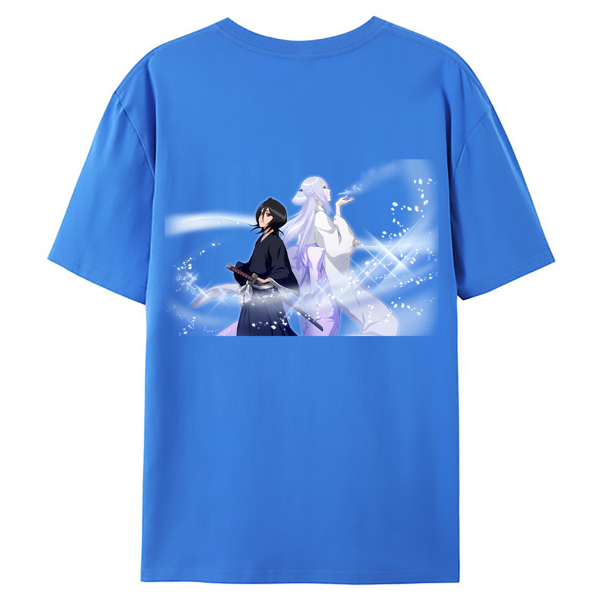 （画像用） ブリーチ 朽木ルキア BLEACH Kuchiki Rukia 綿100％ メンズ半袖Tシャツ（バックプリント） 通気性
