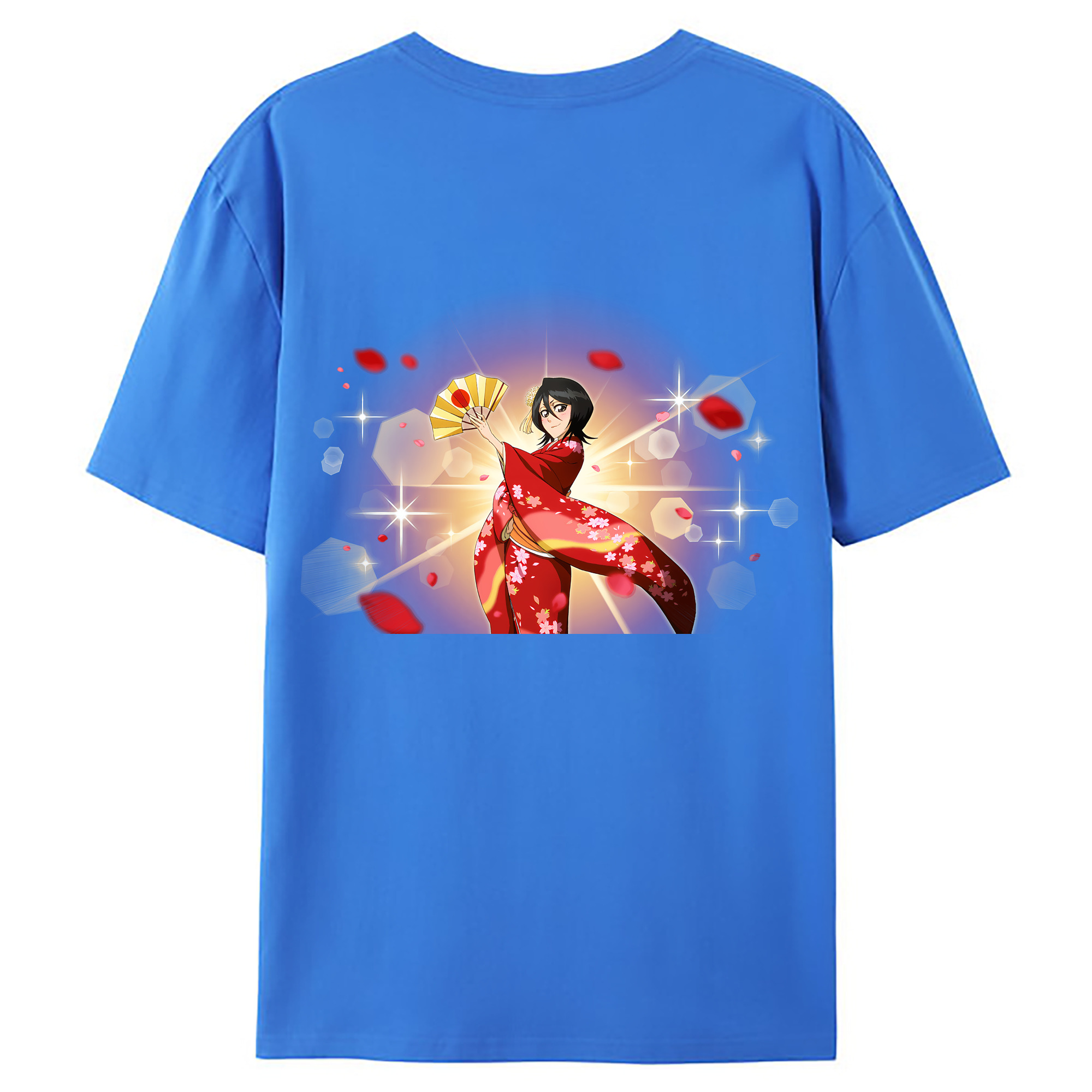 （画像用） ブリーチ 朽木ルキア BLEACH Kuchiki Rukia 綿100％ メンズ半袖Tシャツ（バックプリント） 通気性