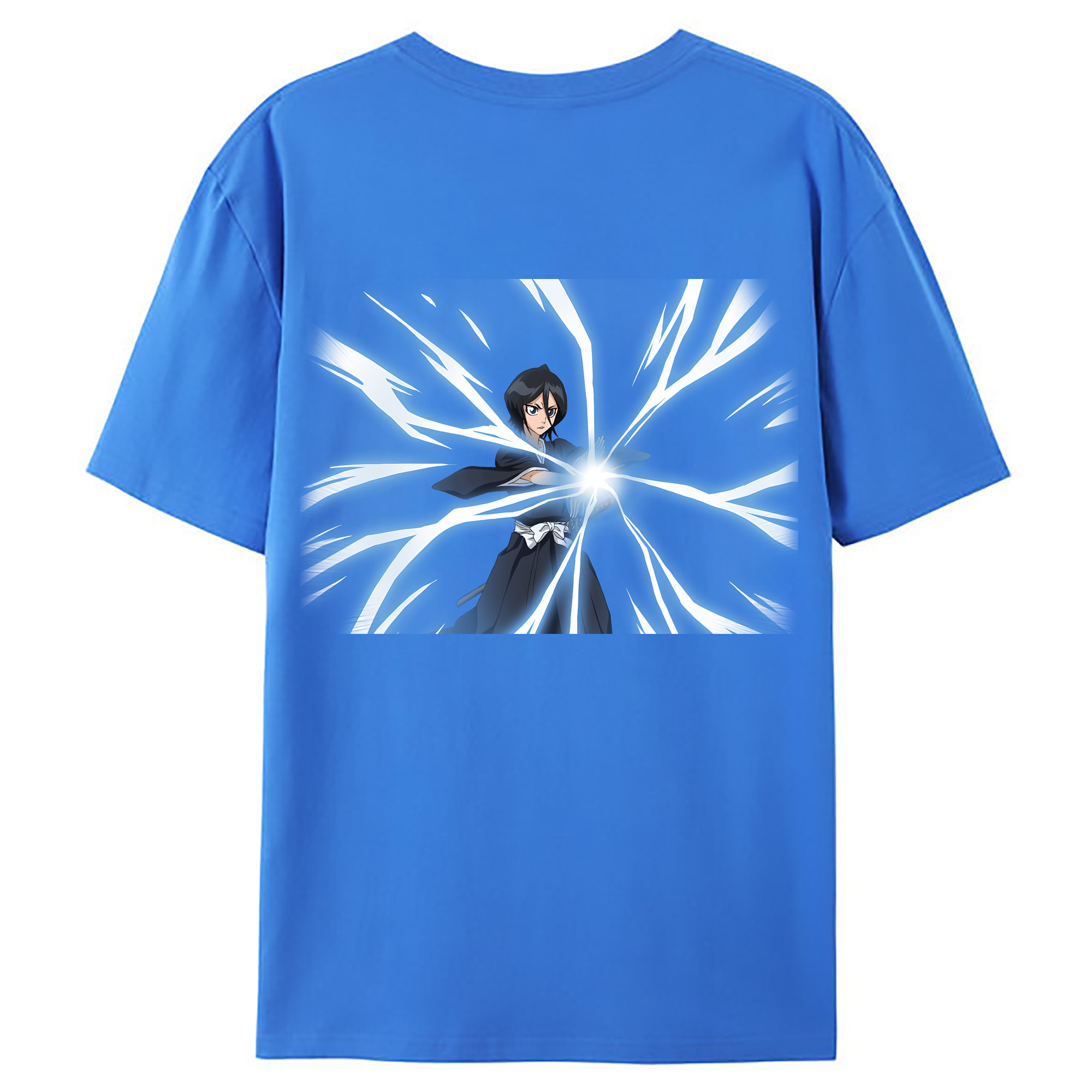 （画像用） ブリーチ 朽木ルキア BLEACH Kuchiki Rukia 綿100％ メンズ半袖Tシャツ（バックプリント） 通気性