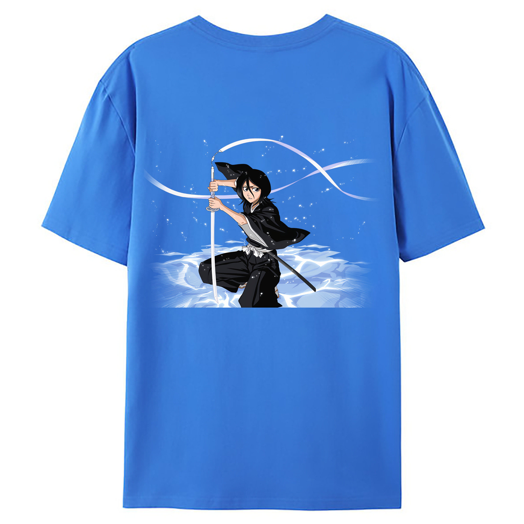 （画像用） ブリーチ 朽木ルキア BLEACH Kuchiki Rukia 綿100％ メンズ半袖Tシャツ（バックプリント） 通気性