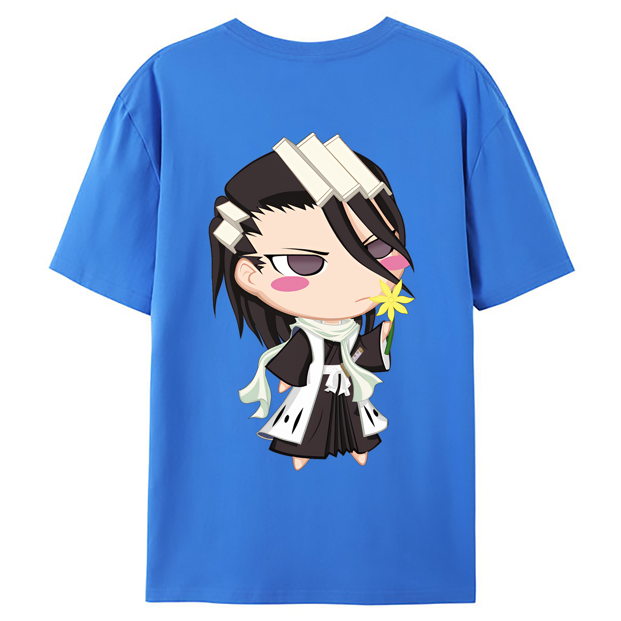 （画像用） ブリーチ くちき びゃくや BLEACH Kuchiki Byakuya 綿100％ メンズ半袖Tシャツ（バックプリント） 通気性